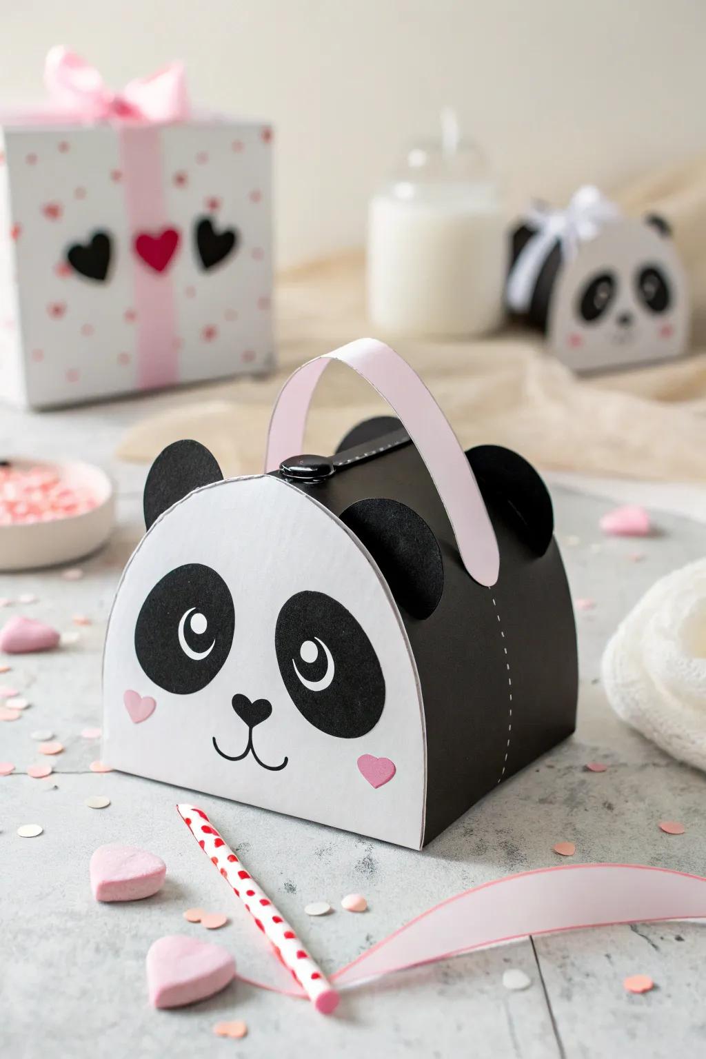 Falling head over heels for this endearing bear-like Valentine container, where simple artistry converges with lively allure. 🐼💕