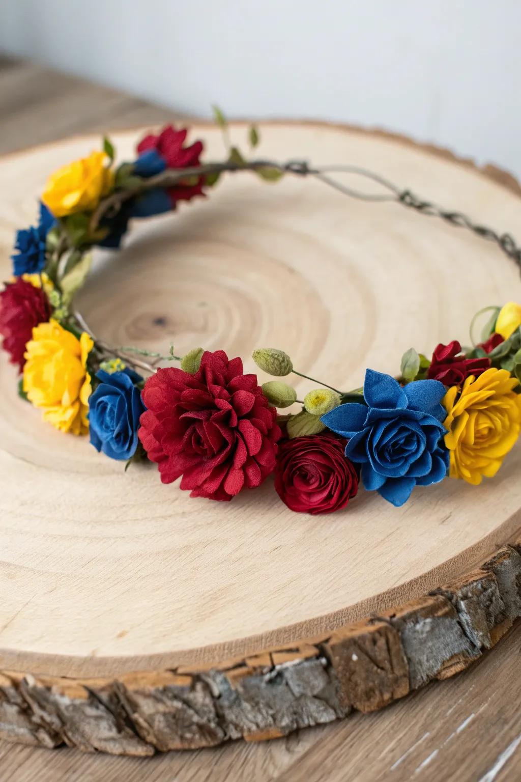 Embrace your inner bohemian spirit with this DIY Flower Power Crown, the perfect blend of vibrant color and minimalist elegance.
