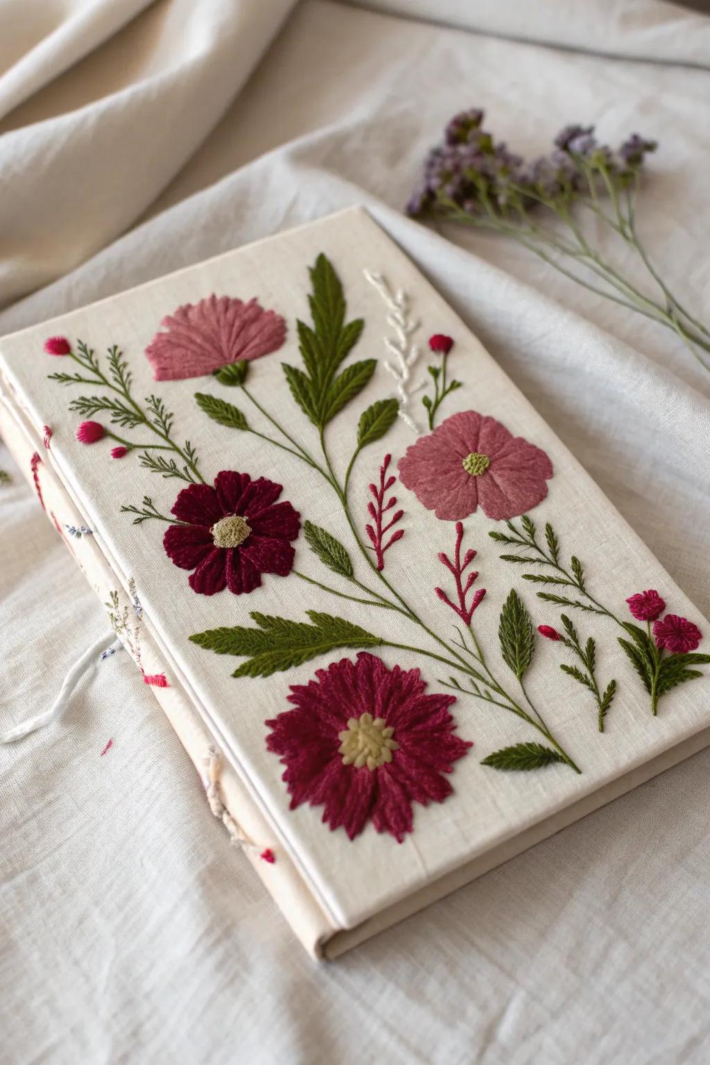 Enjoy the allure of nature with a Floral Fairytale book cover, where artistry complements the elegance of pressed flowers.
