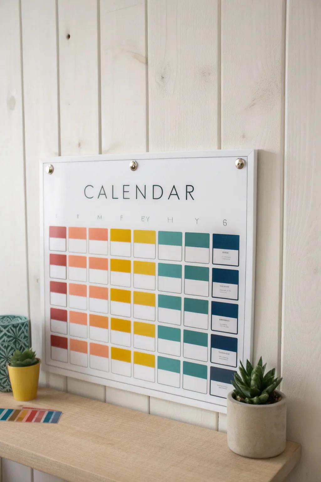 Add a splash of color to your schedule! Organize your month with panache and ease. 🌿📅