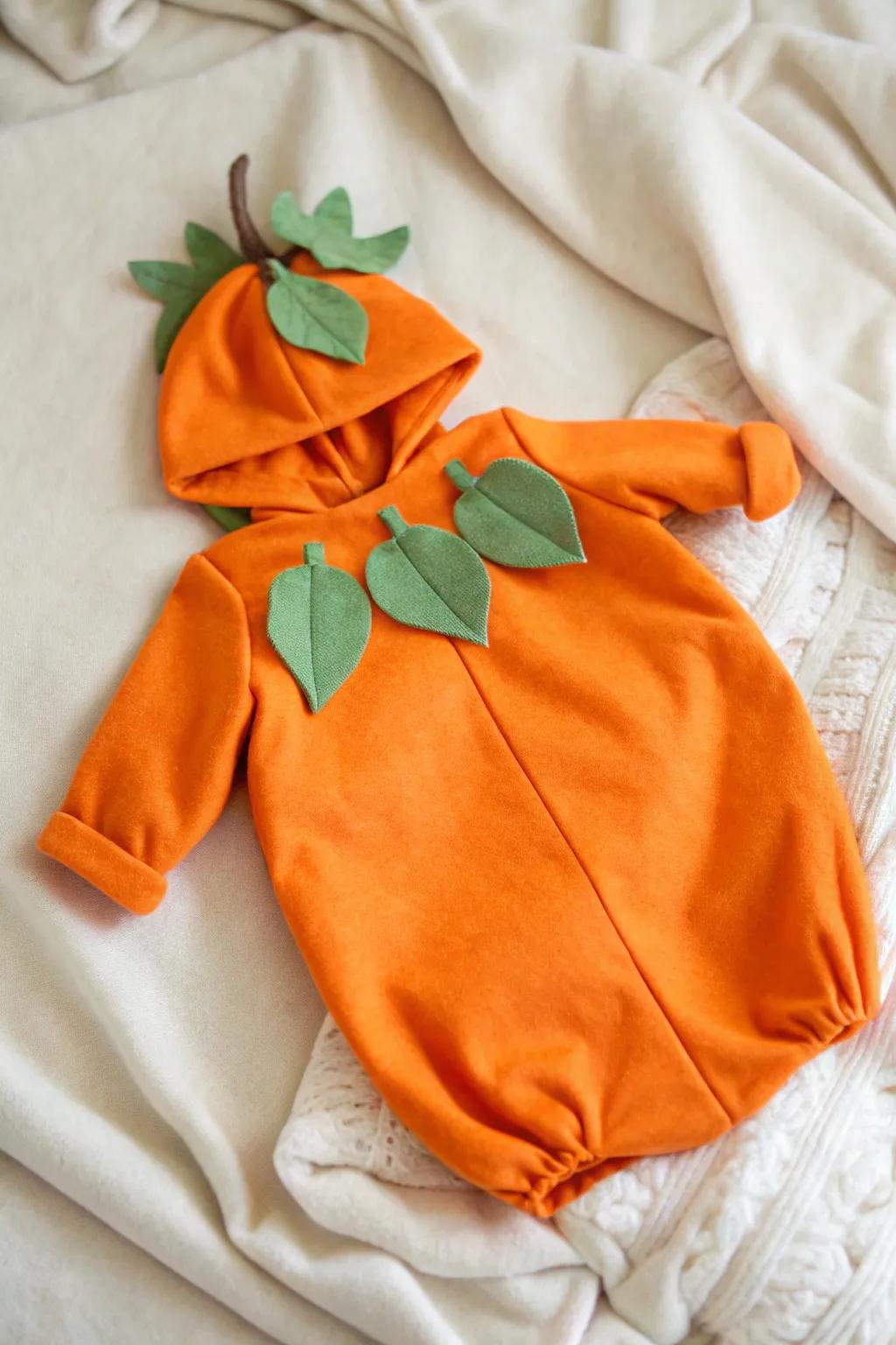 Embrace autumn with this darling no-sew baby gourd delight outfit, a perfect blend of simplicity and vibrant charm!