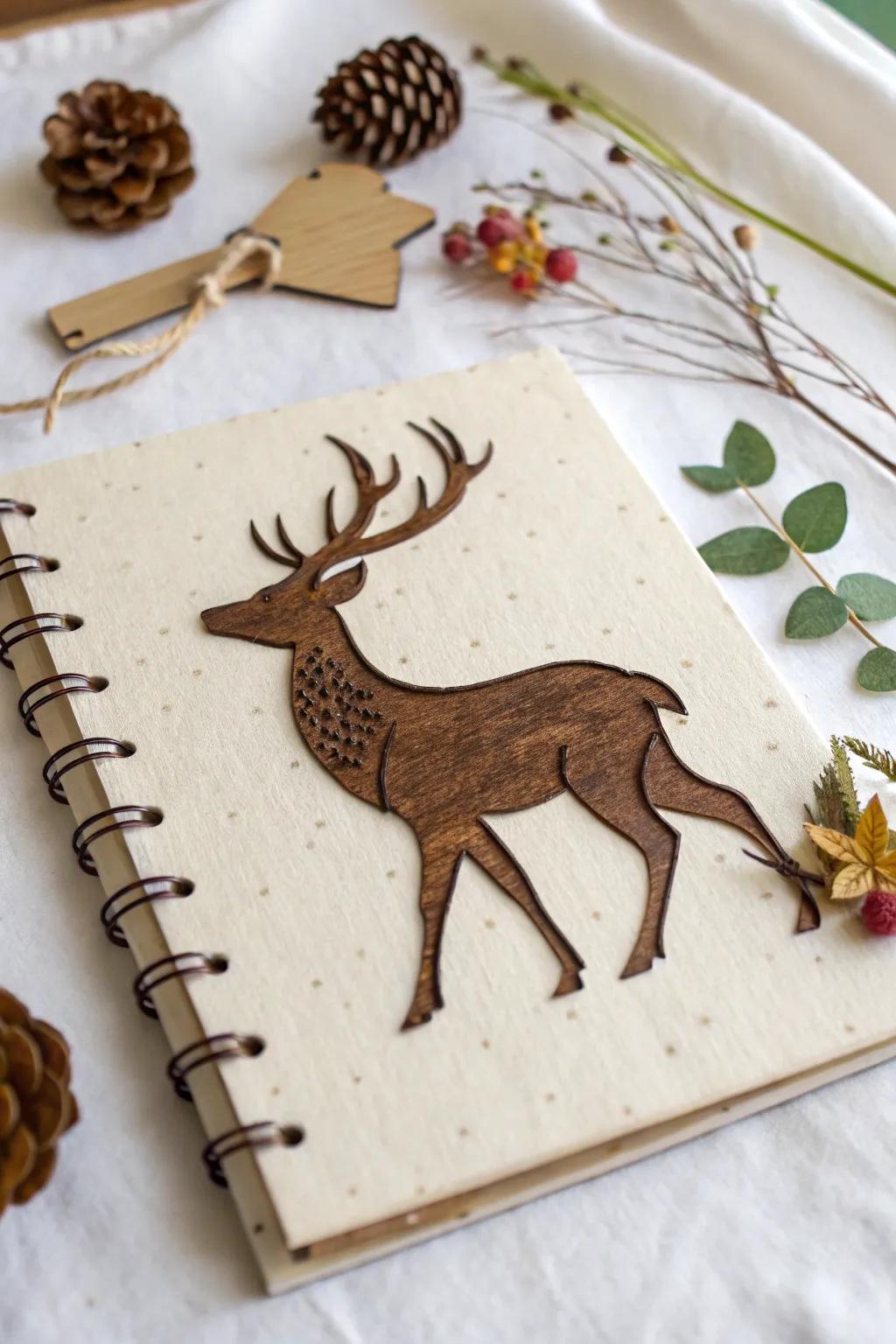 Immortalize the tranquil splendor of wildlife in your scrapbook, adorned with handcrafted accents.
