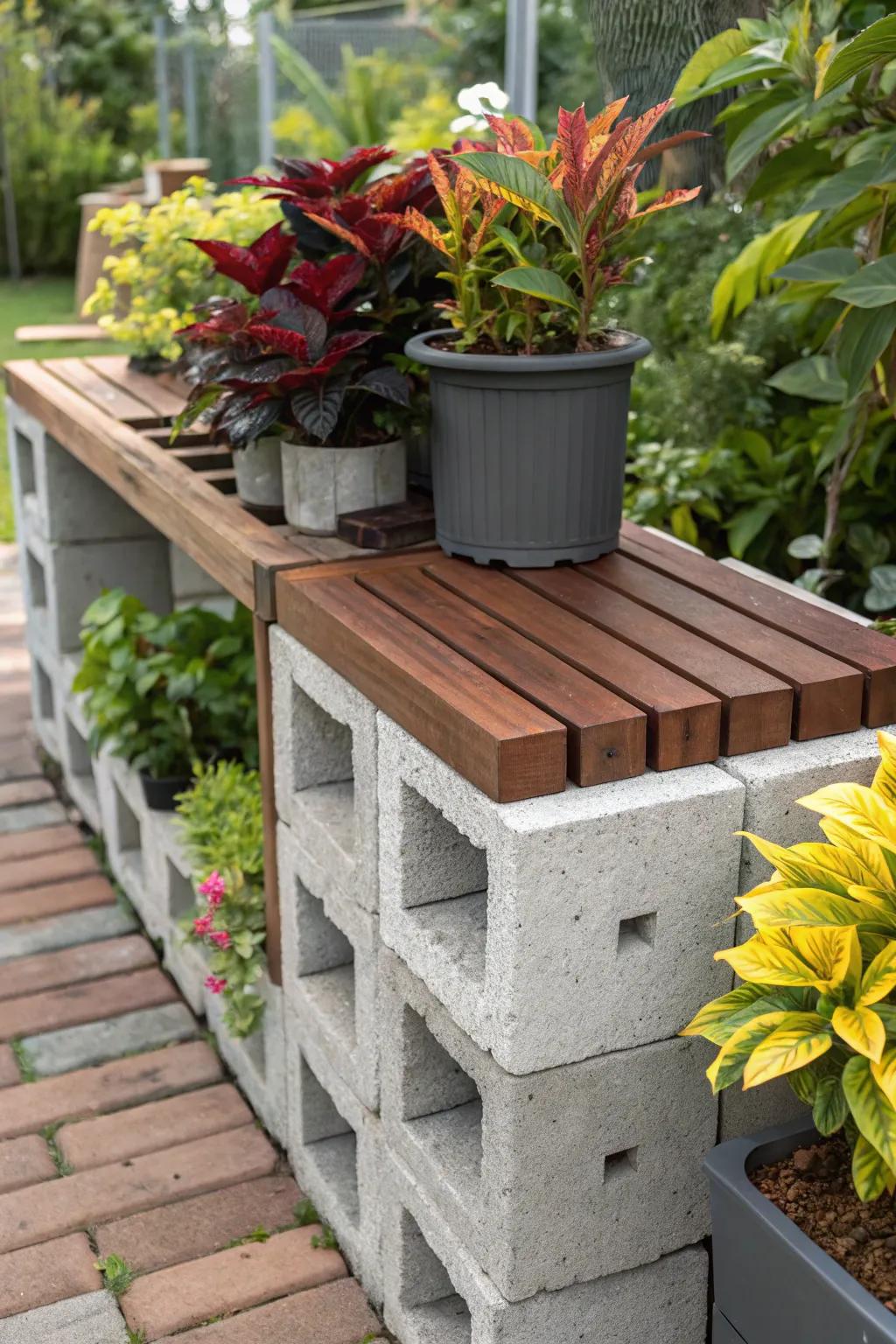 Revamp your garden with this stylish and practical concrete block potting station!
