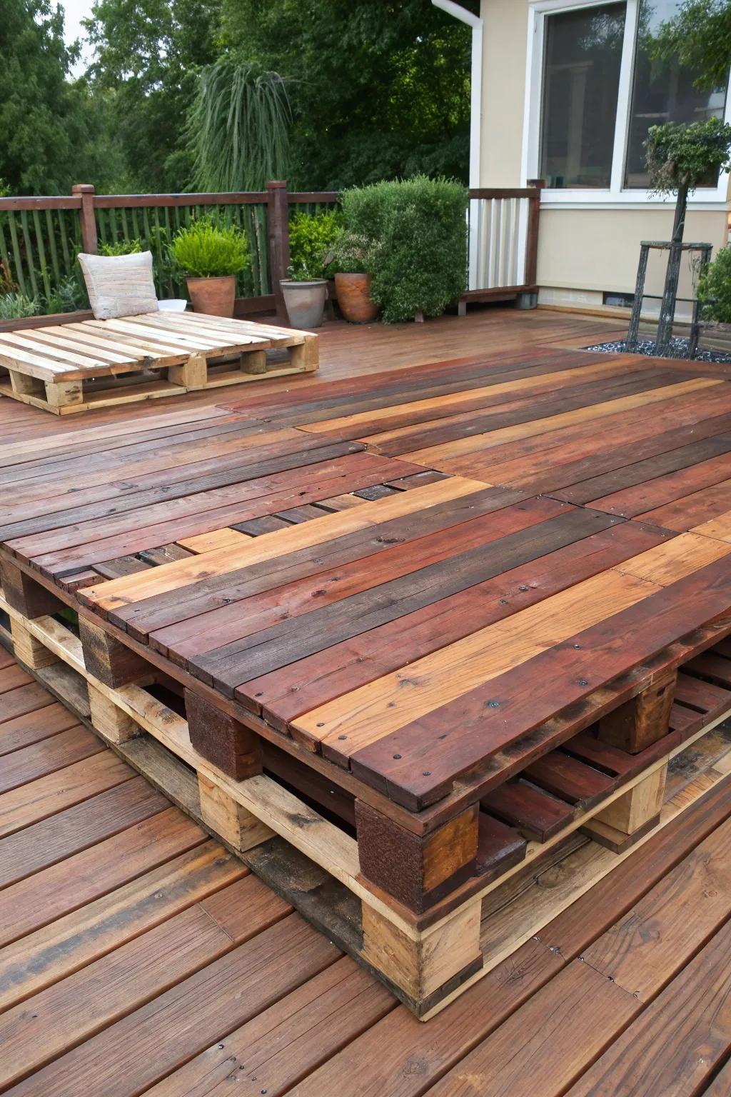 Transform reclaimed wood into a breathtaking platform on a budget, where artistry converges with sustainability.