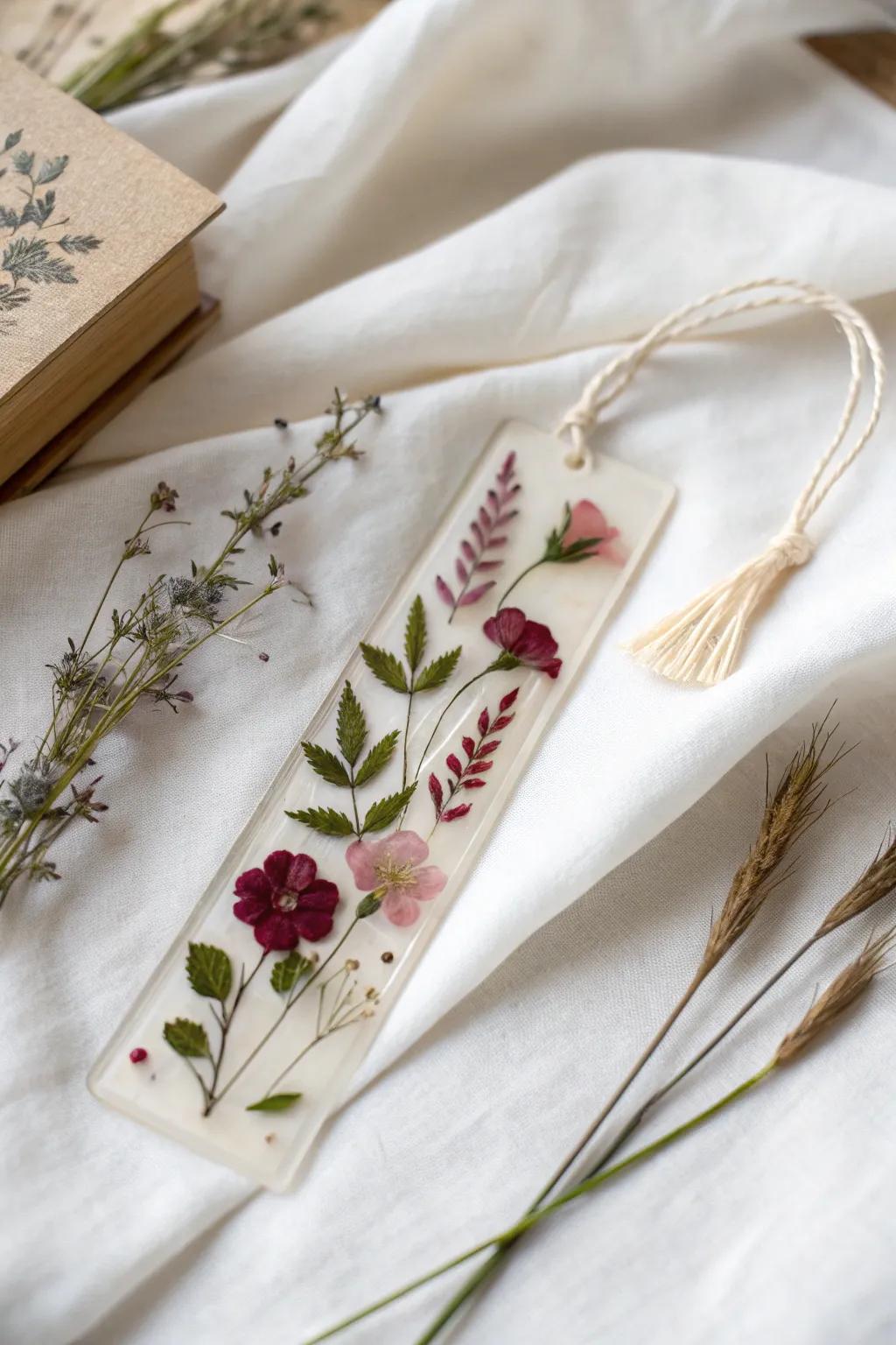 Capture the timeless charm of nature with these refined floral preservation bookmarks. Ideal for lending a hint of sophistication to your reading experiences.
