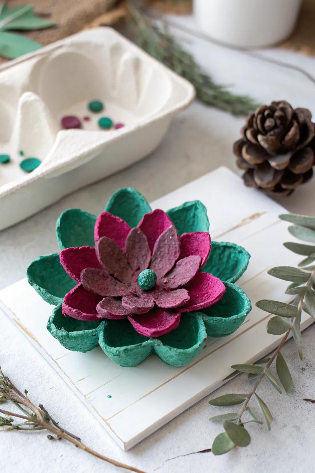 Transform ordinary egg cartons into extraordinary blooms with this eco-conscious craft!