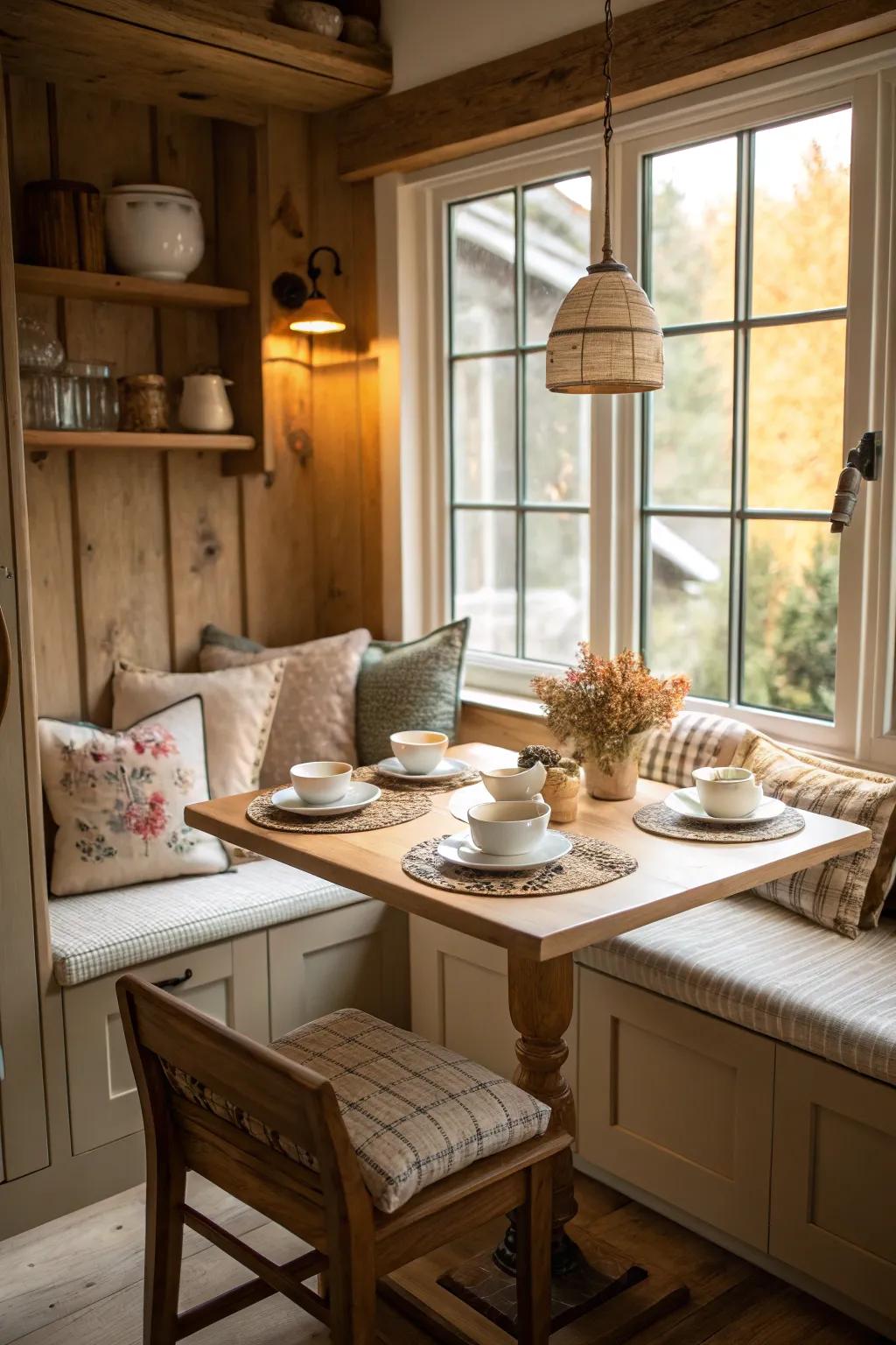 A charming cooking alcove perfect for morning brew.