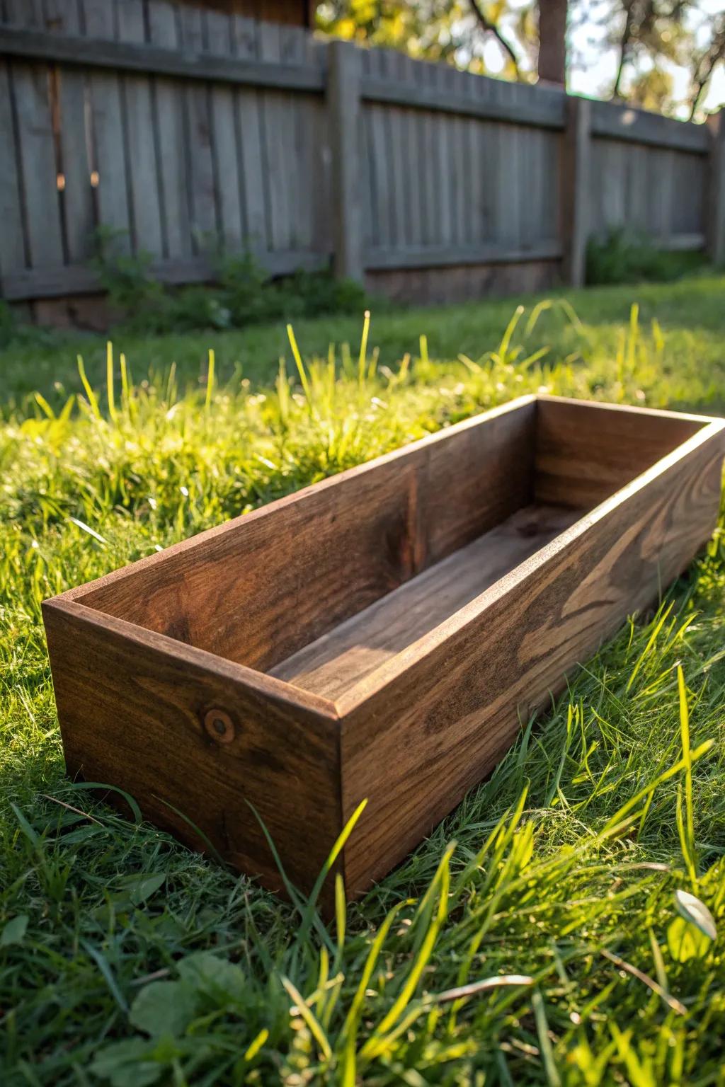 Design your ideal backyard arrangement with a classic wooden trough feeder, where tradition marries sophistication.