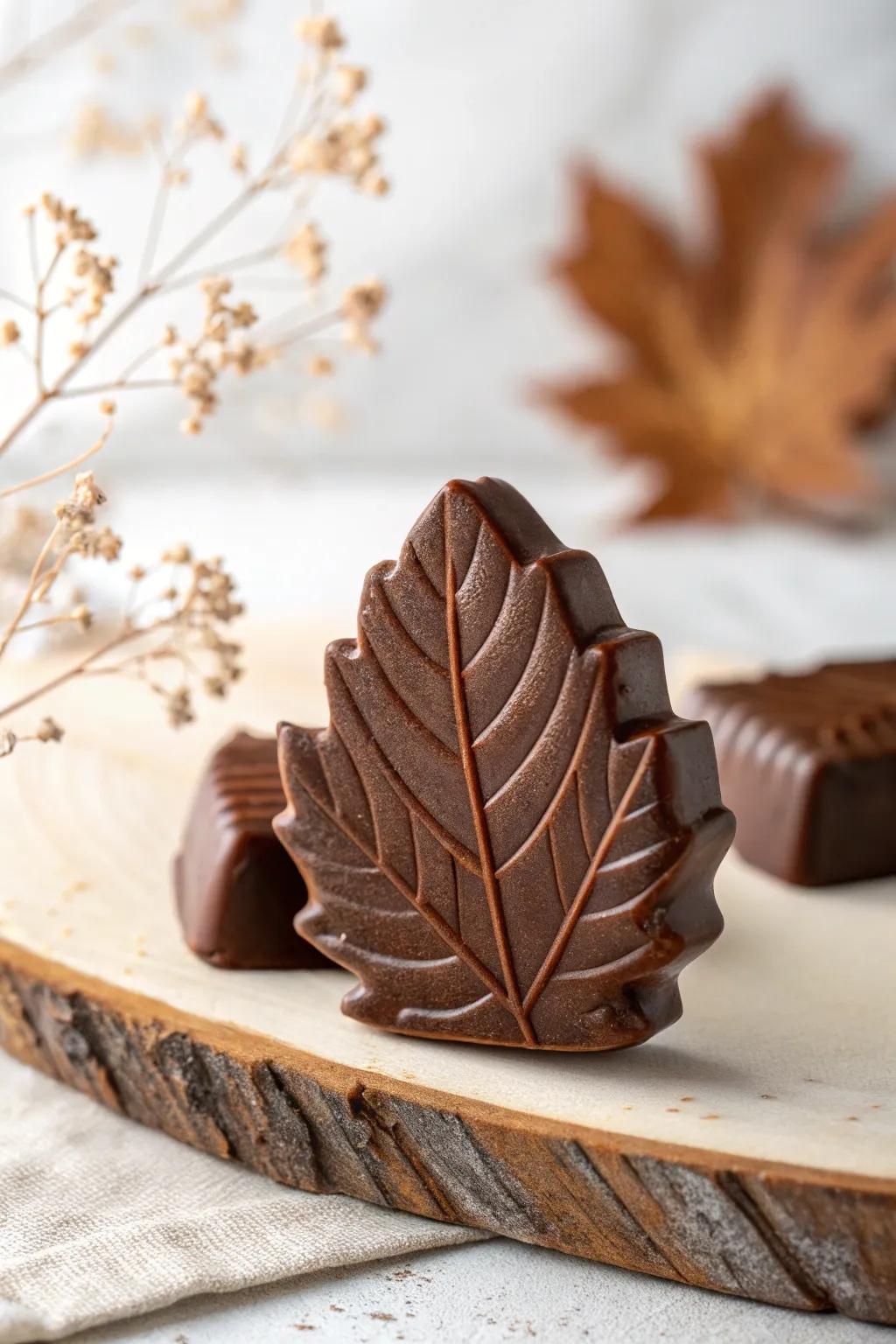 Embrace nature's artistry with impressive DIY leaf-molded chocolates. 🍃🍫