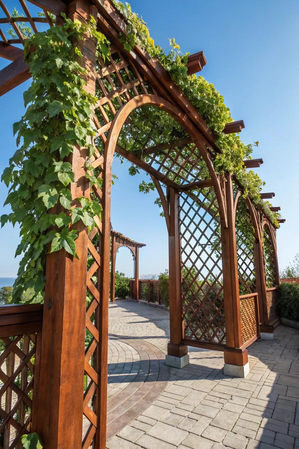 Transform your patio with a handcrafted climber: where nature encounters artistry.