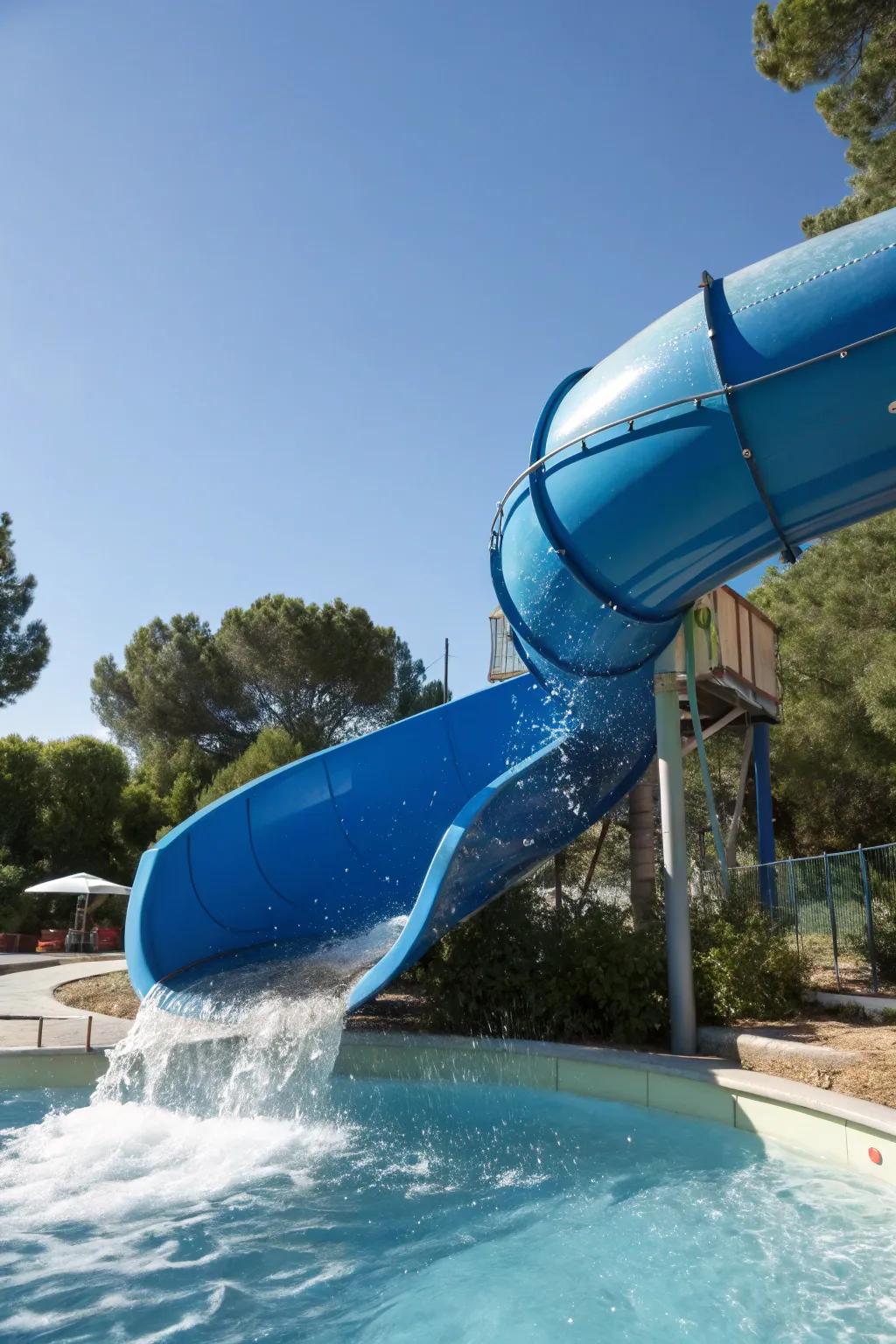 Revitalize your poolside with a noteworthy DIY slide employing expansive, sturdy conduits.