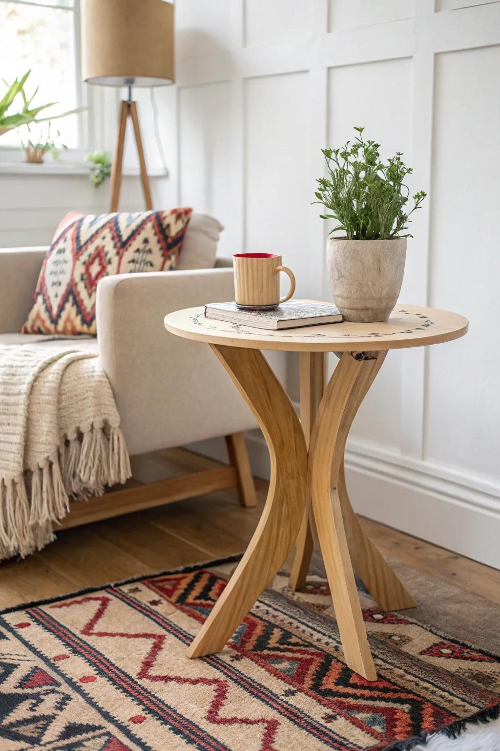 Convert simplicity into elegance with this budget-conscious plywood side table – evidence that refinement need not be extravagant!