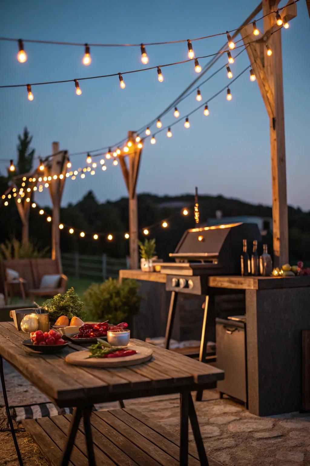 With the captivating glow of hanging lights, turn your BBQ evenings into something truly memorable.