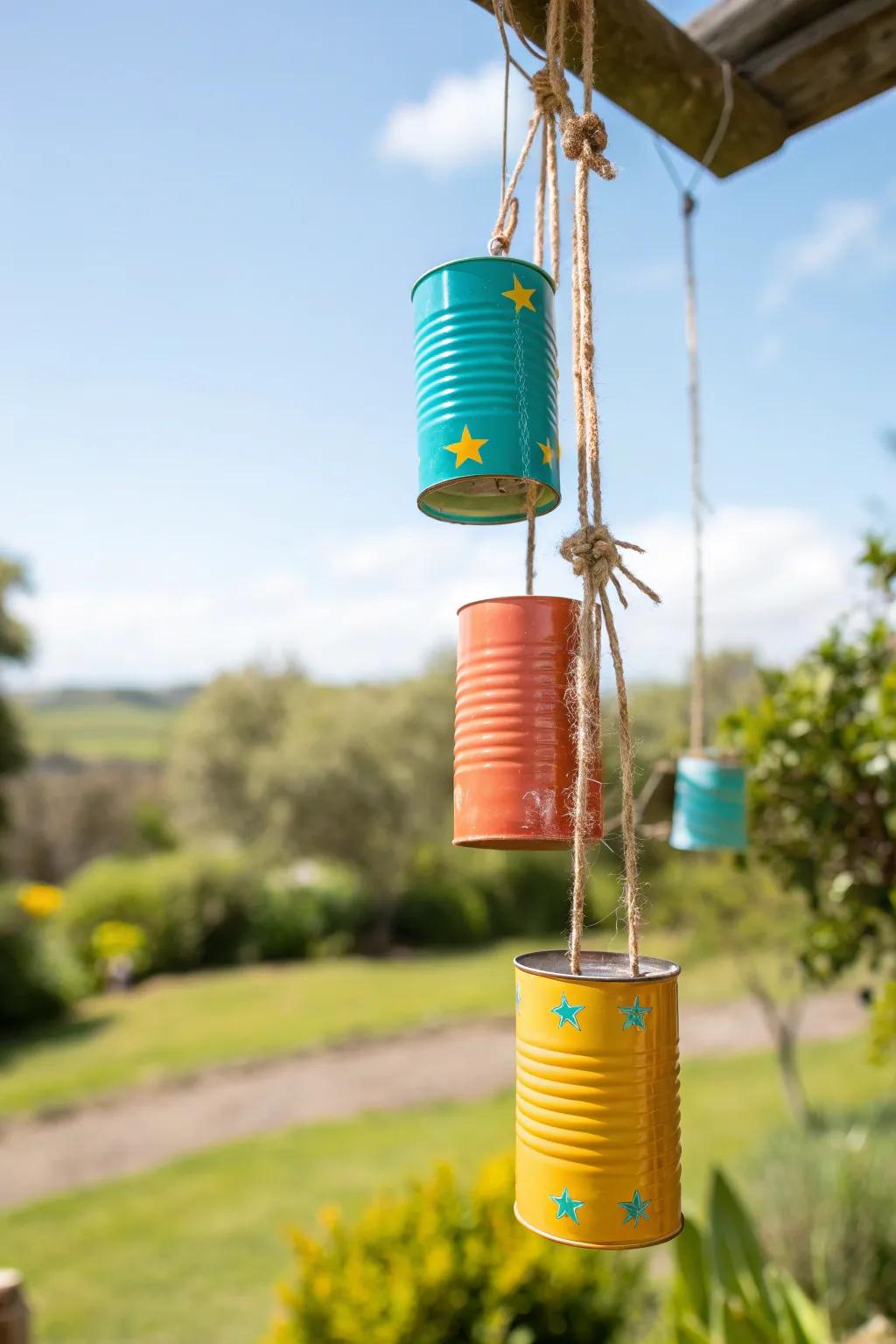Introduce a burst of color and music to your garden with these earth-friendly DIY wind chimes!