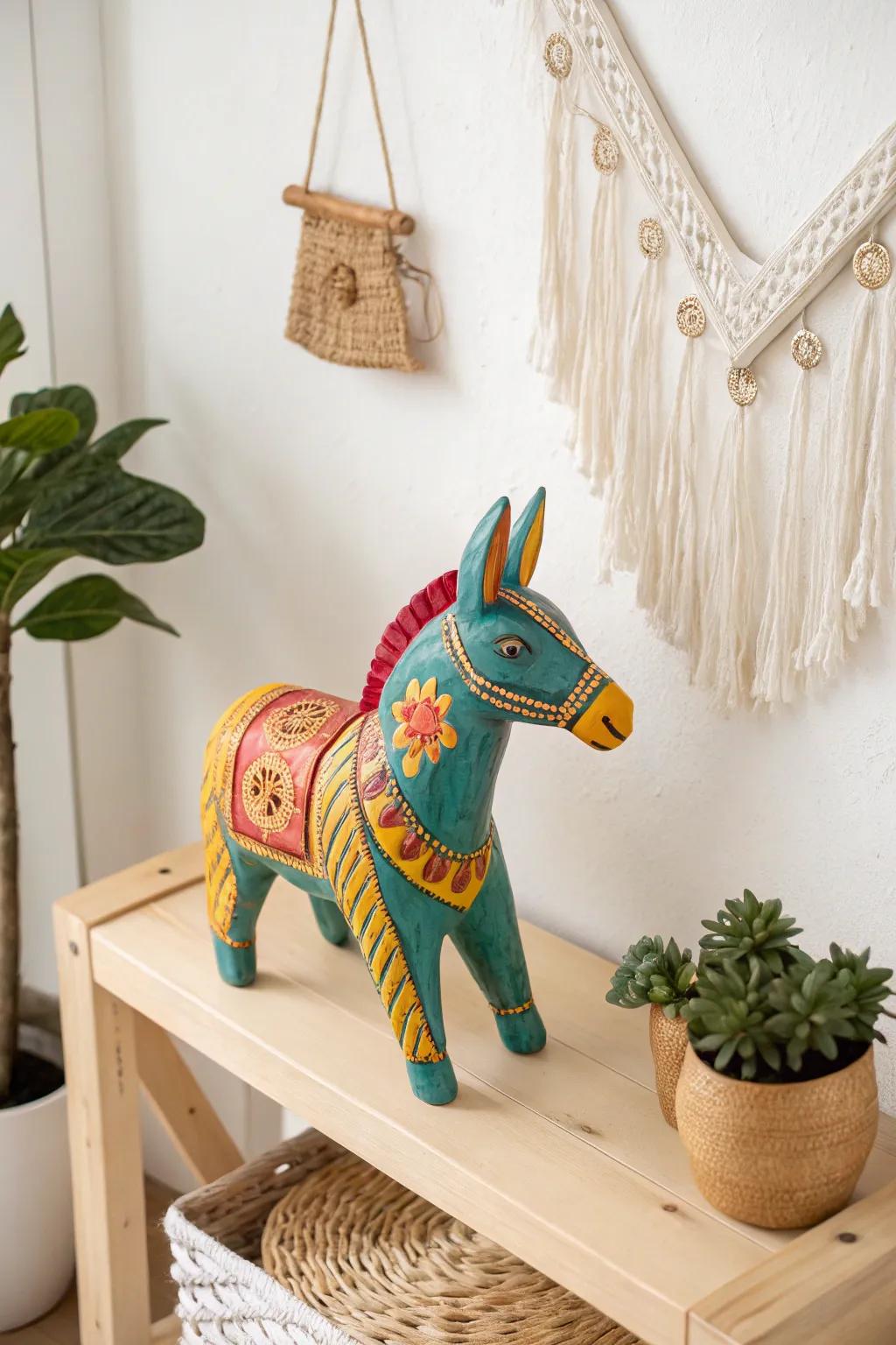 Illuminate your area with a dash of hue and charm—meet your fresh, vibrantly handcrafted donkey companion!