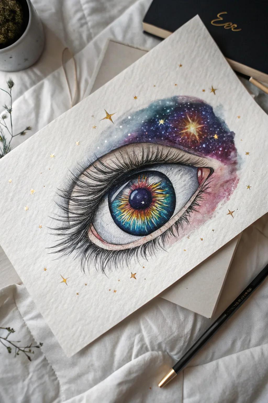 Explore the cosmos within - express your artistic nature with starry eye depictions!