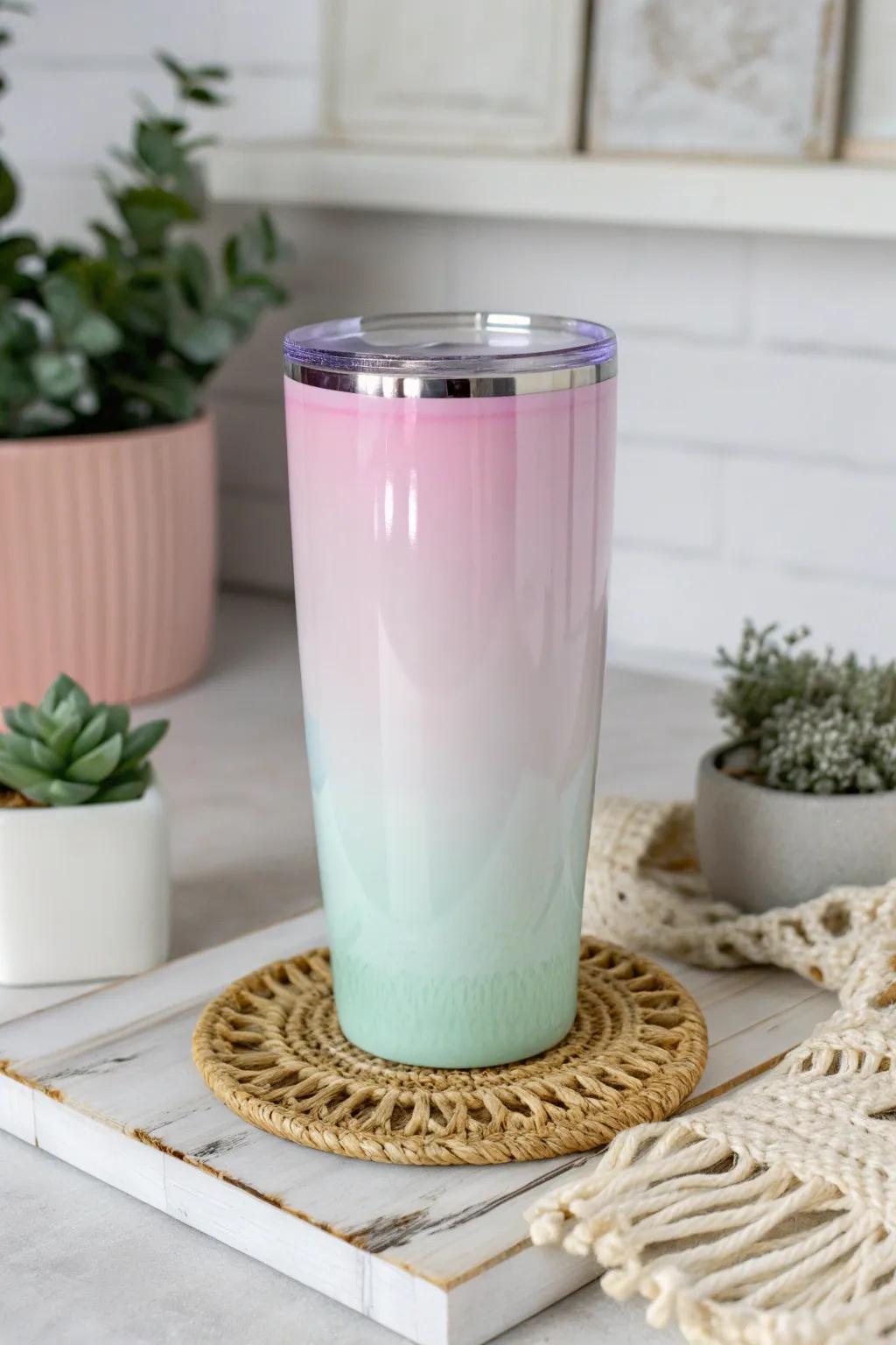Hydrate fashionably with this captivating soft tone gradient mug—where artistry converges with your favorite Easter colors!