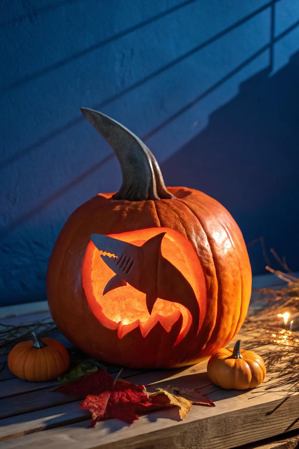 Excel at the skill of gourd shaping with this striking three-dimensional shark appendage design that jumps out stylishly.
