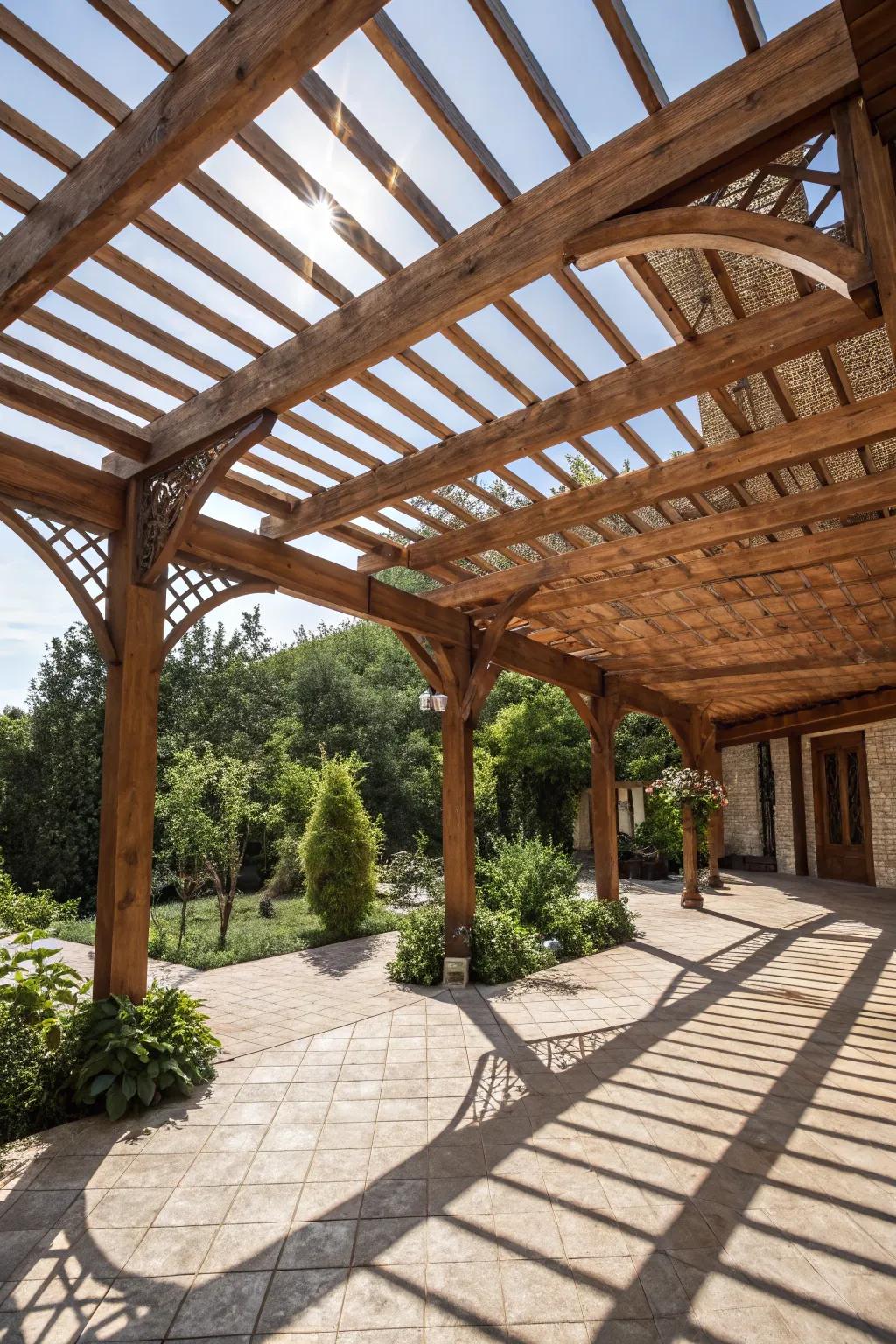 Convert your patio into an Open-Air Retreat with this breathtaking timber roof design.