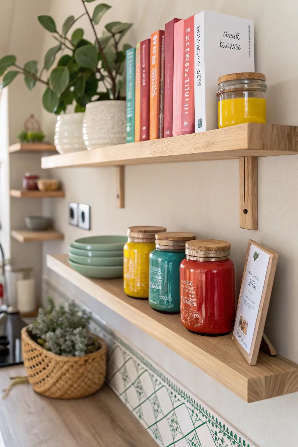 Elevate your culinary space’s charisma with a hint of minimalism and a burst of color.