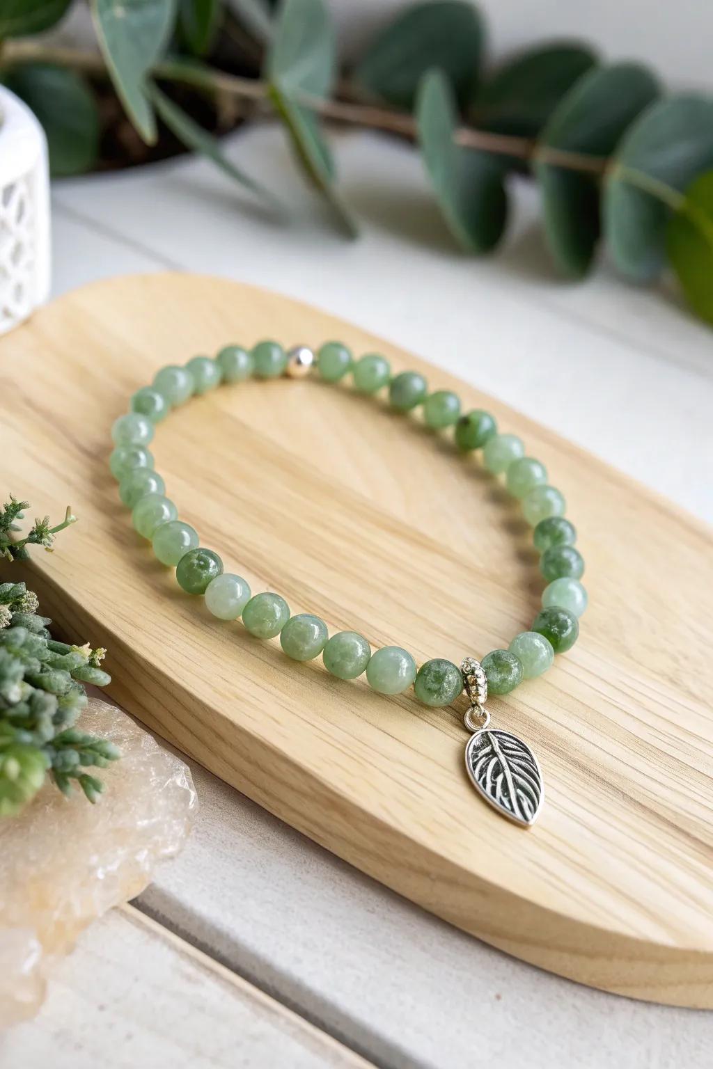 Infuse your style with tranquility by means of this enchanting Viridian bracelet—an impeccable amalgamation of nature and elegance.