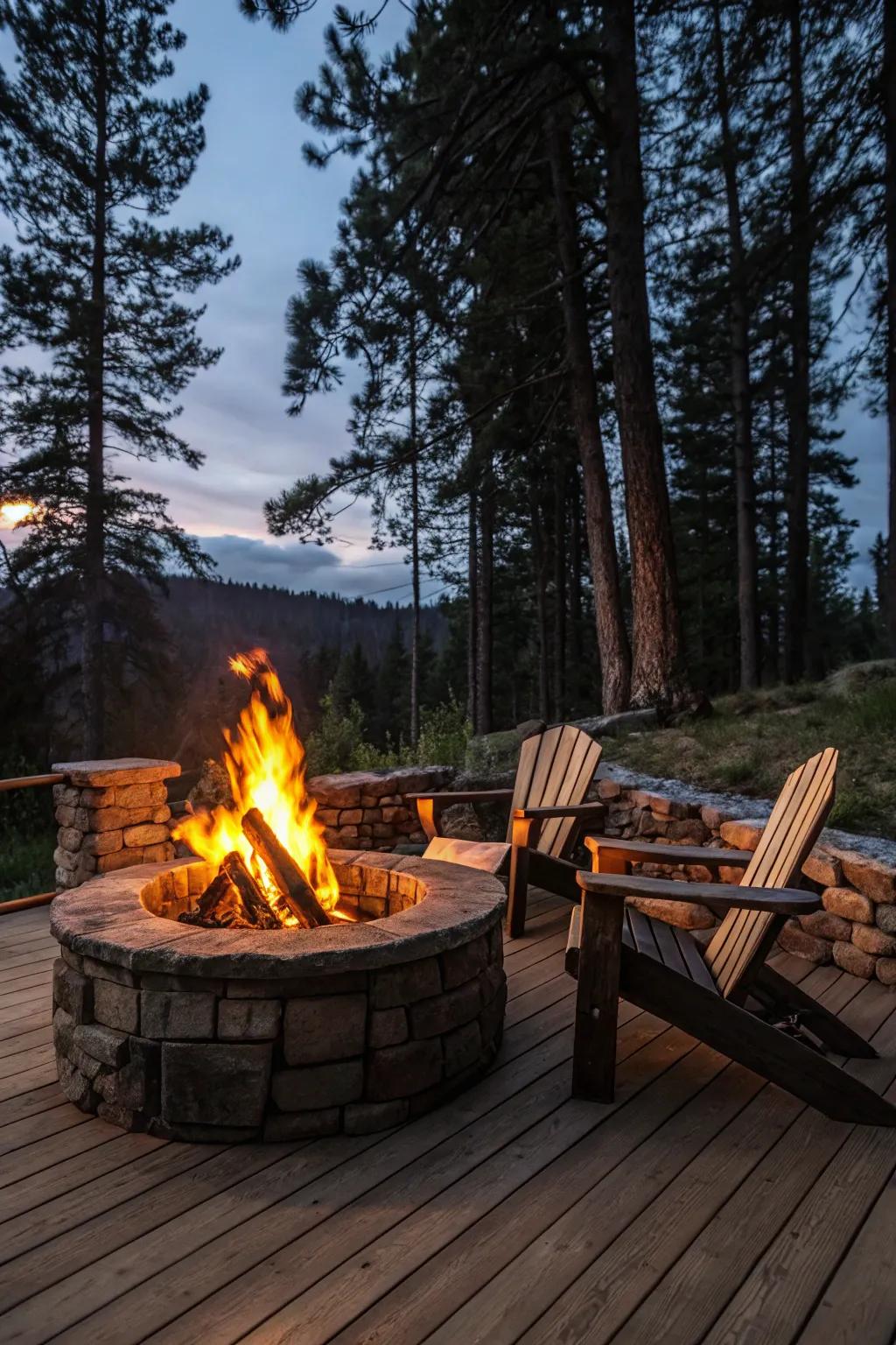 Assemble 'round the blaze: a handcrafted refuge for warmth and togetherness.