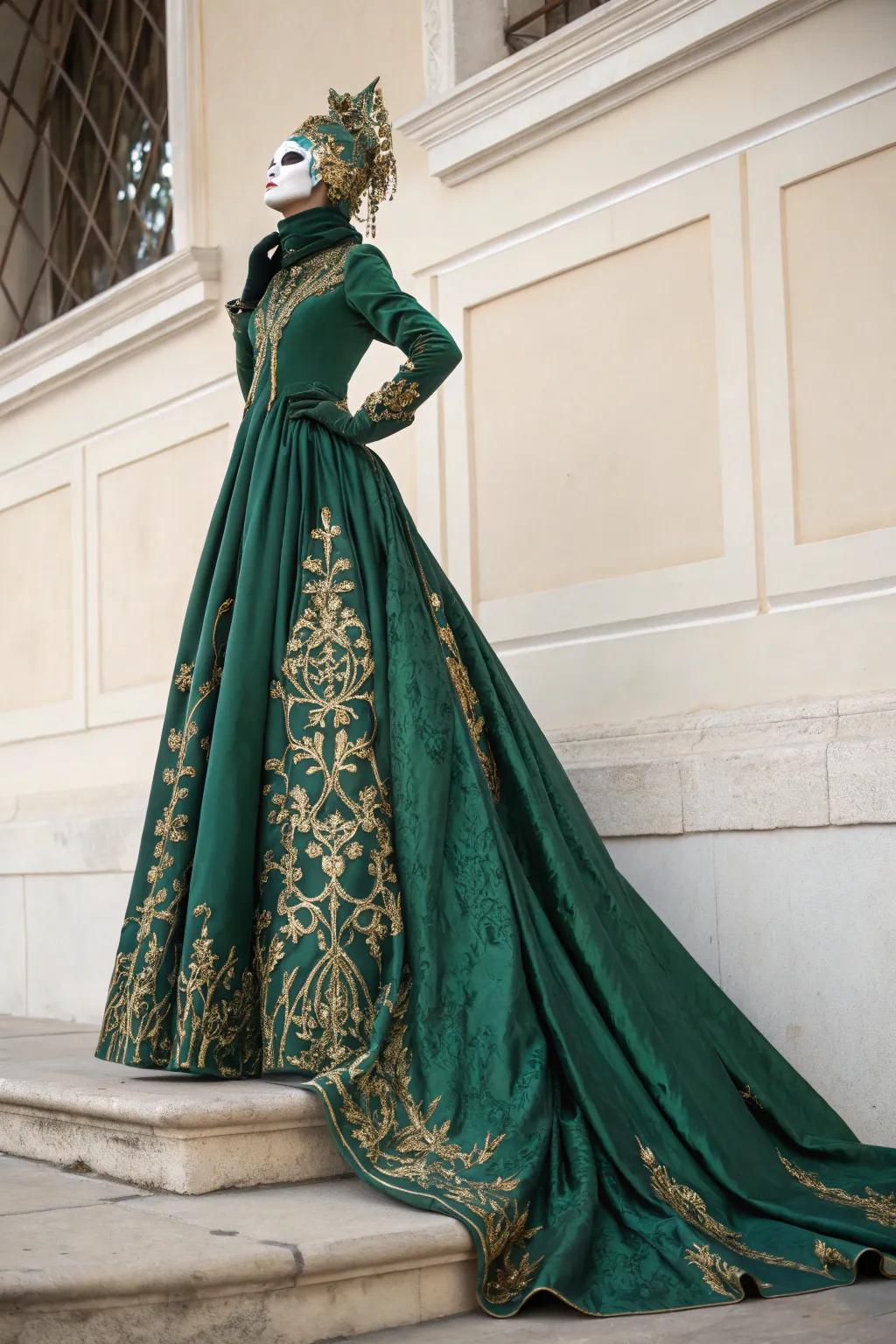 Amplify your Halloween utilizing an exquisite ball aesthetic upon stilts, where mystery intertwines with sophistication. 🎭✨