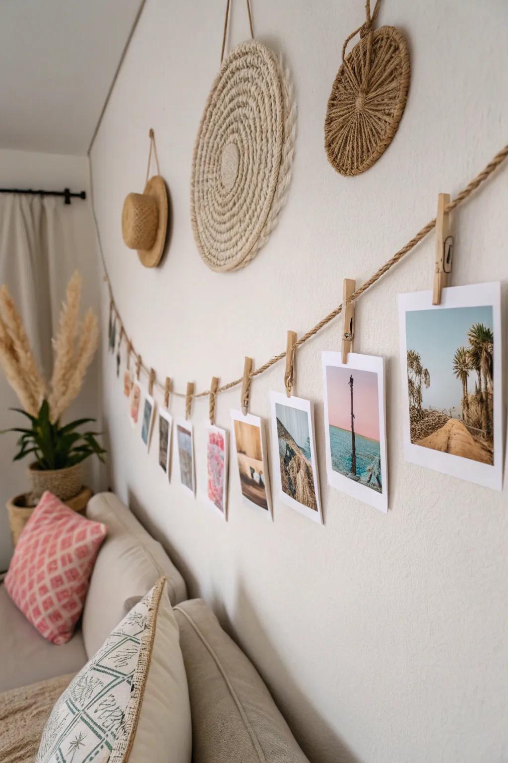 Display your art effortlessly with DIY Clip Strings for a stylish and whimsical touch!