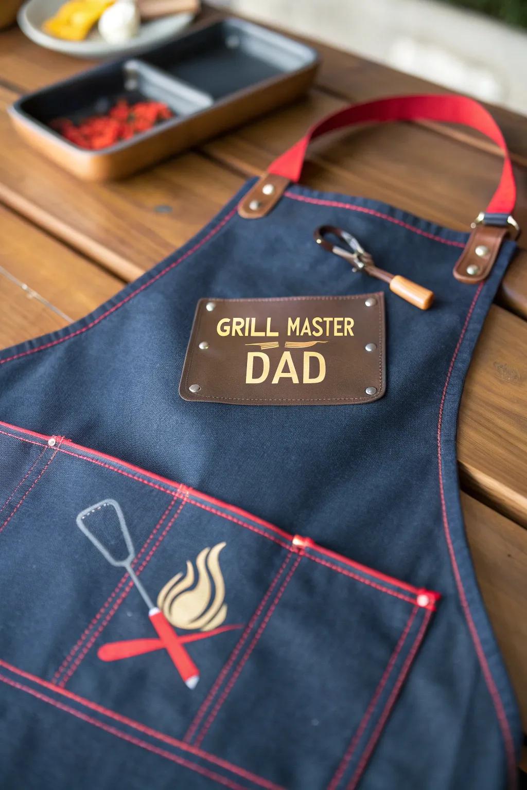 Designed with love: A personalized apron for the superlative Grill Master Dad!