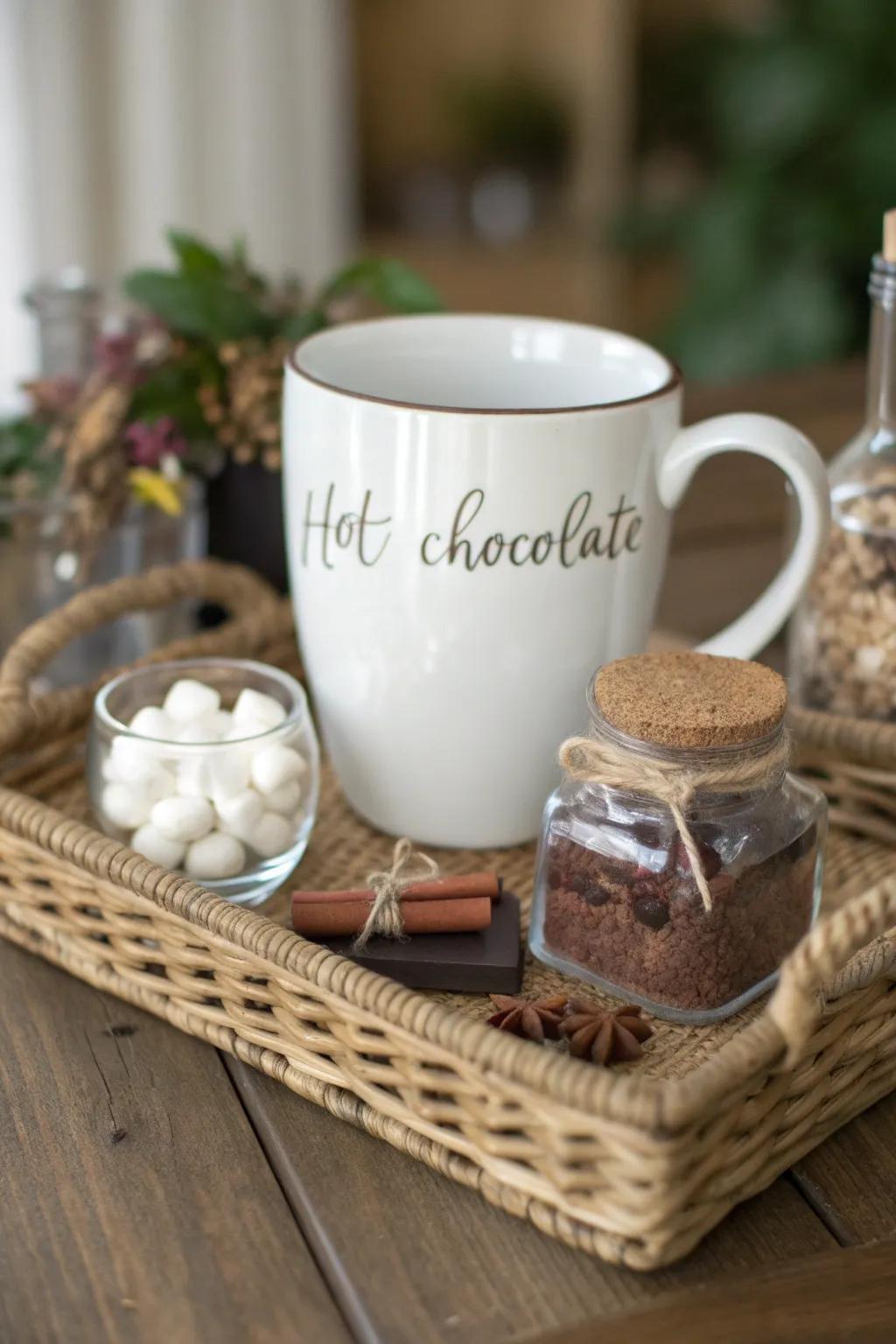 Create the perfect bespoke cocoa ensemble, where minimalist design meets cozy elegance.