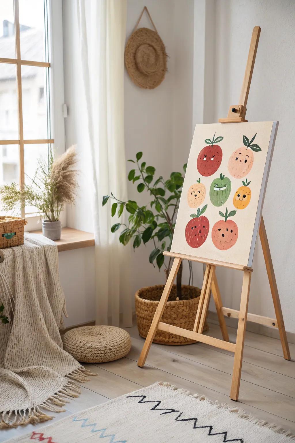 Brighten your space with eccentric animated faces! A trace of caprice and vibrant charm for your minimalist haven.