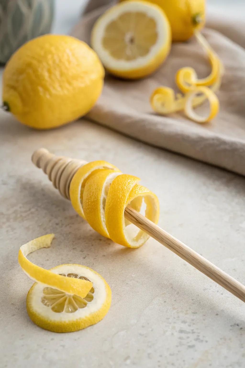 Elevate your summer refreshments with an elegant Citrus Swirl Cocktail Garnish. 🍋✨