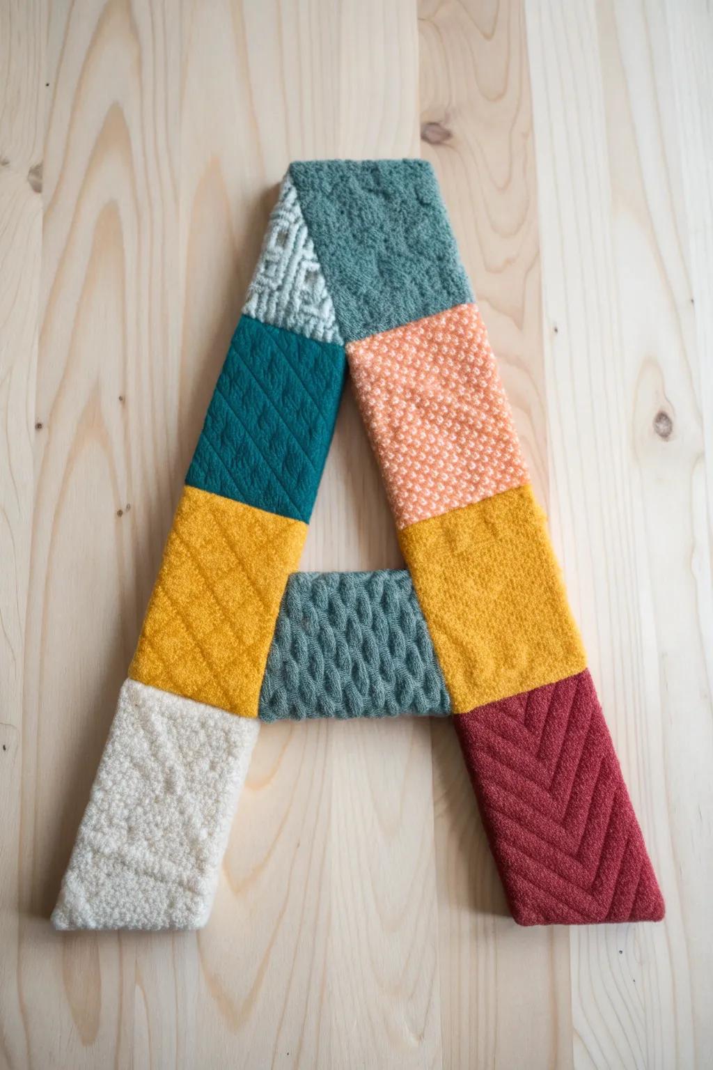 Transform leftover fabrics into striking letter montages that infuse warmth and character into your area. #CraftWithPurpose