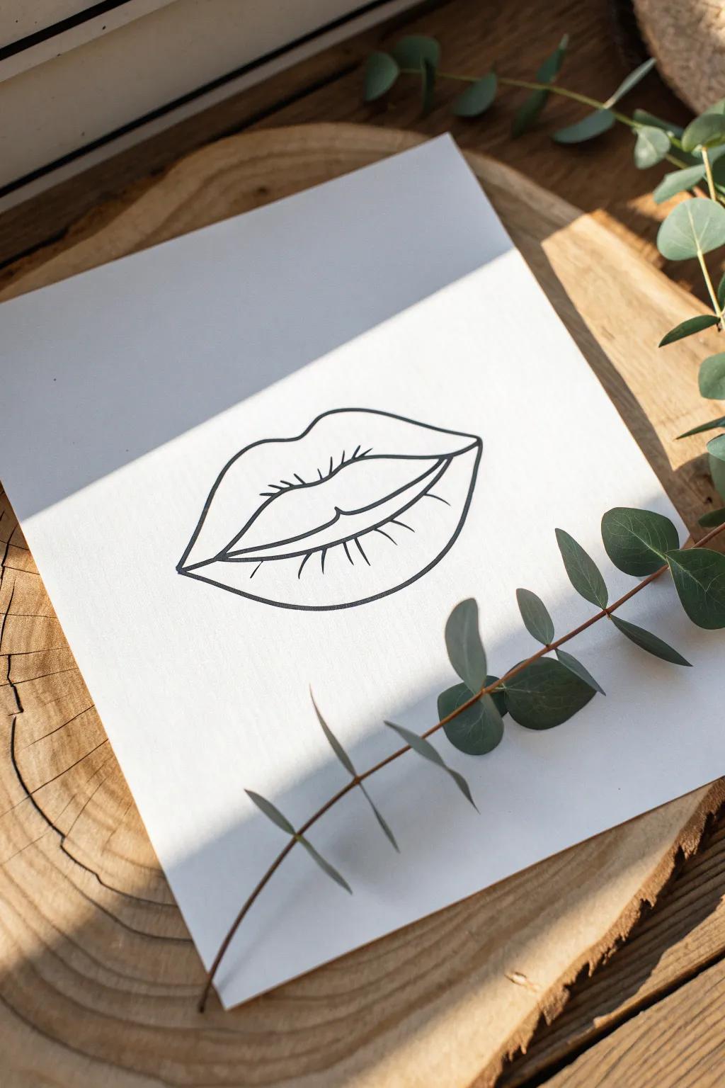 Appreciate the allure of simplicity with these pared-down lip line drawings.