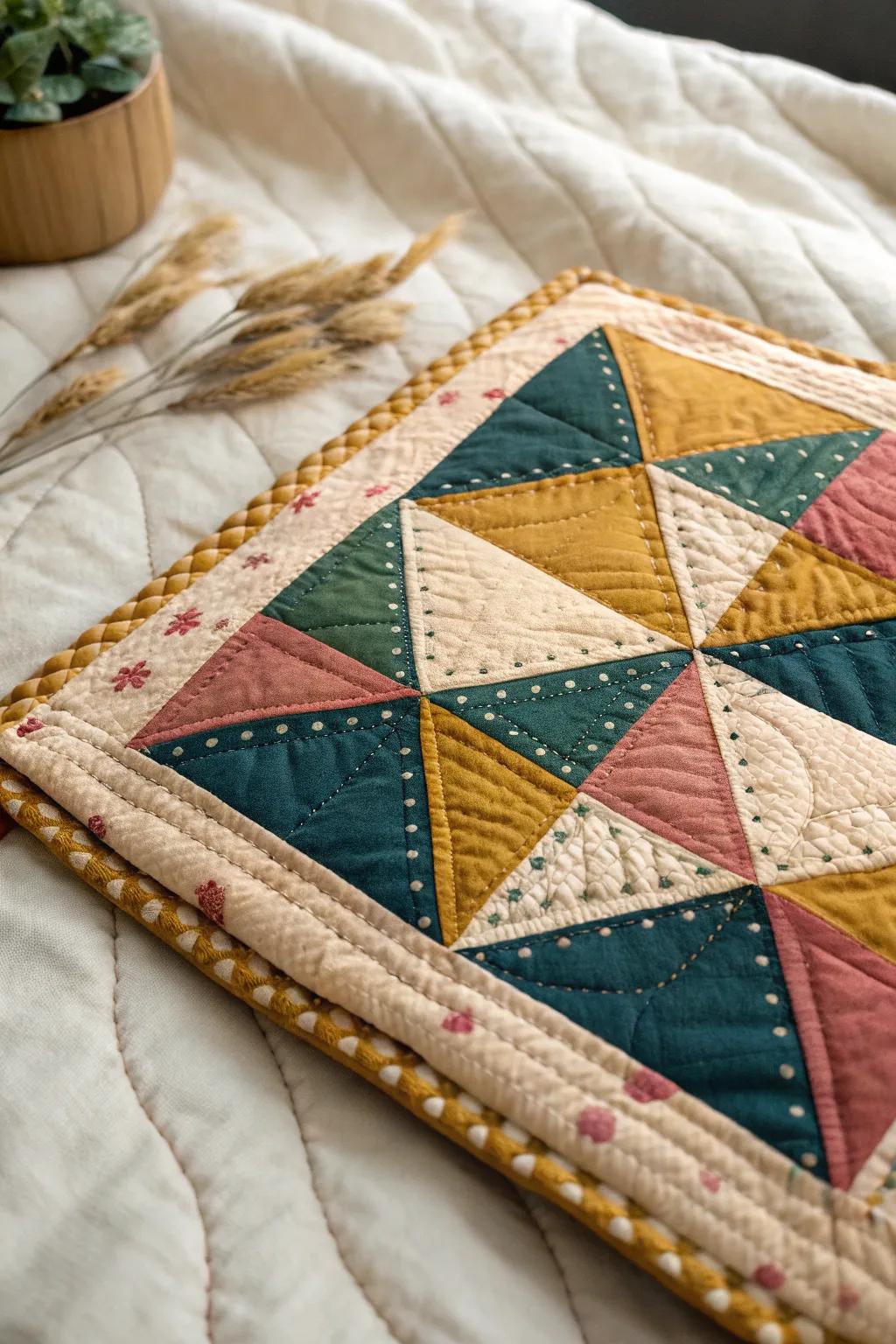 Where contemporary design meets timeless heritage: a quilt square that bridges generations.