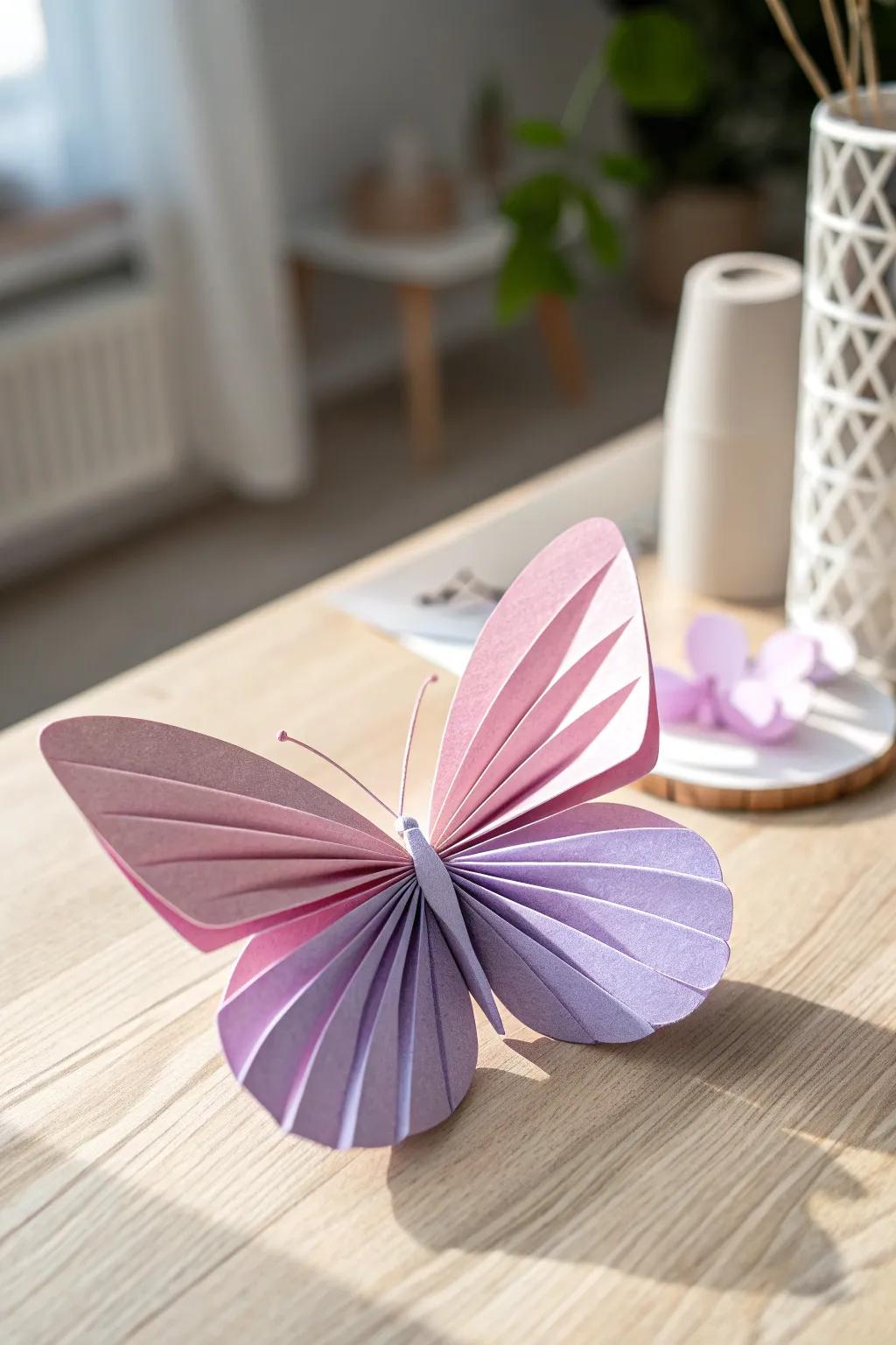 Usher the quintessence of spring indoors with an element of artisanship: three-dimensional membrane lepidopterans that oscillate with refinement and directness.