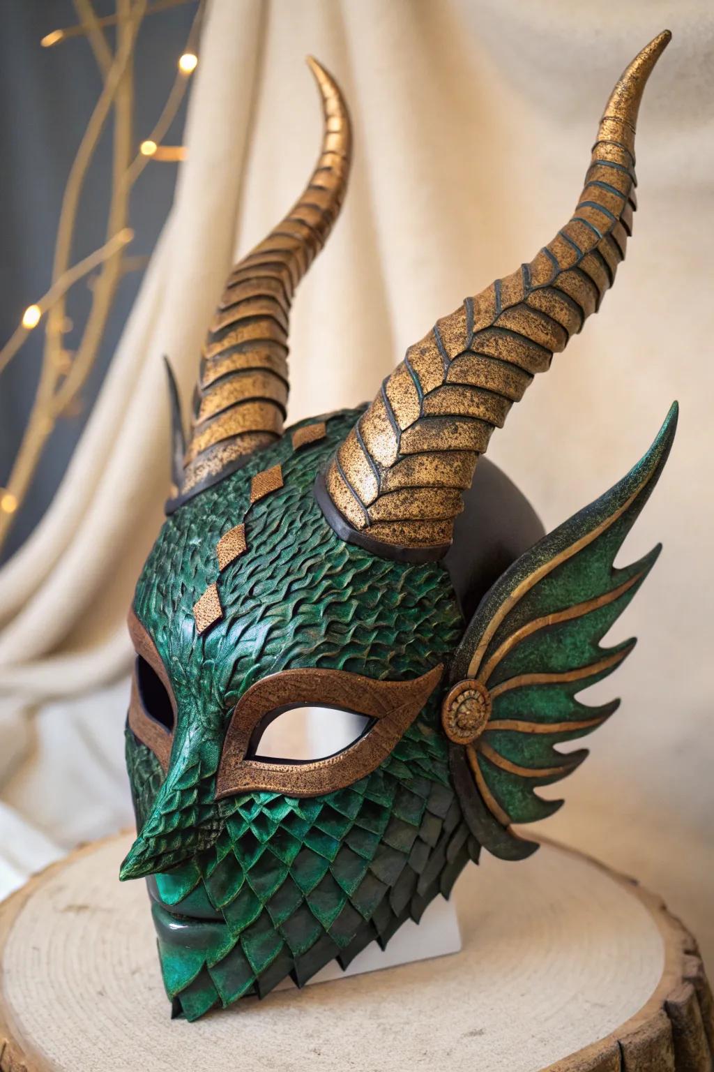 Unleash your inner mythical being with this handcrafted creature mask, where fantasy aligns with minimalist elegance.