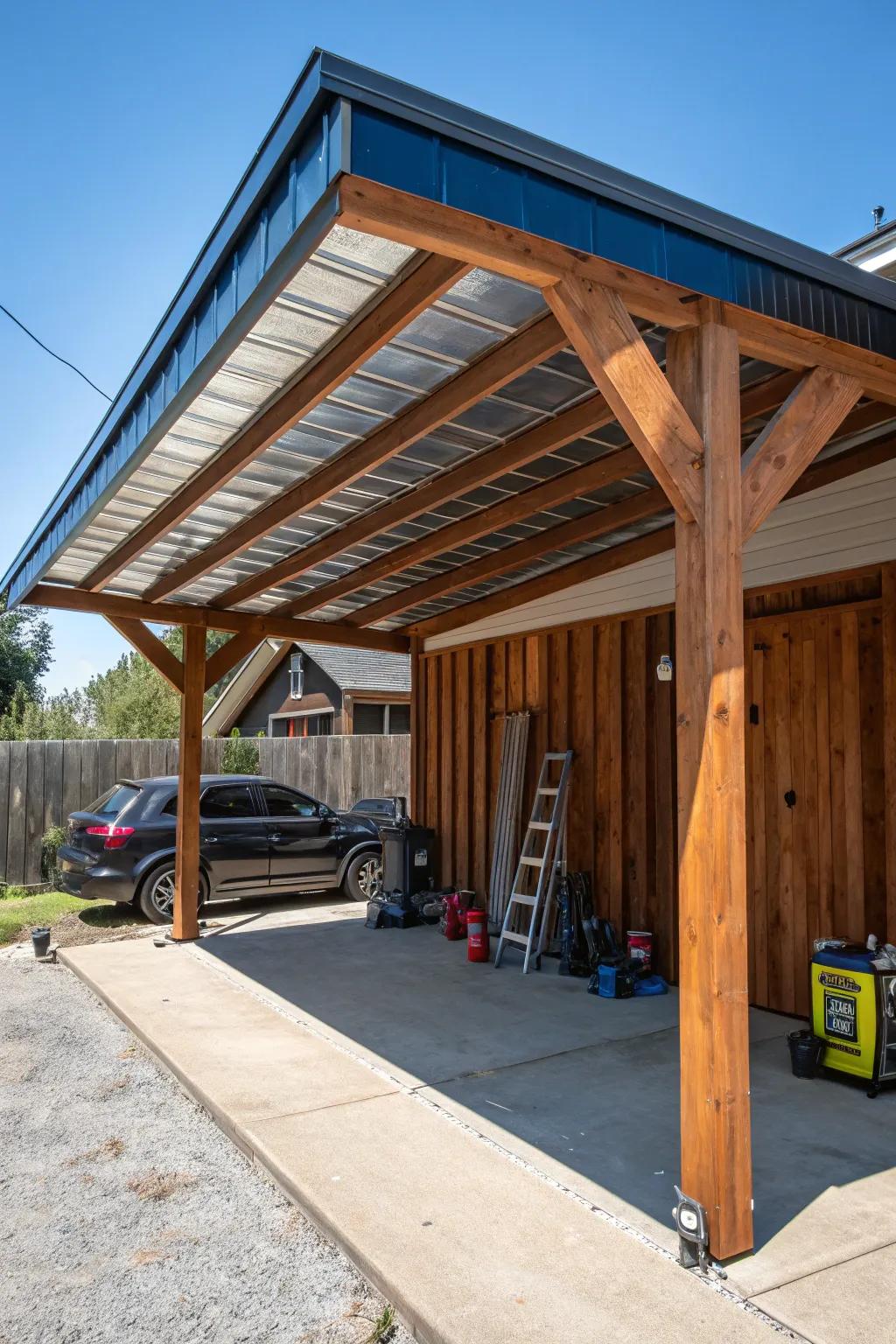 Expert Craftsmanship: The quintessential Inclined Metal Vehicle Shelter for Your Camper