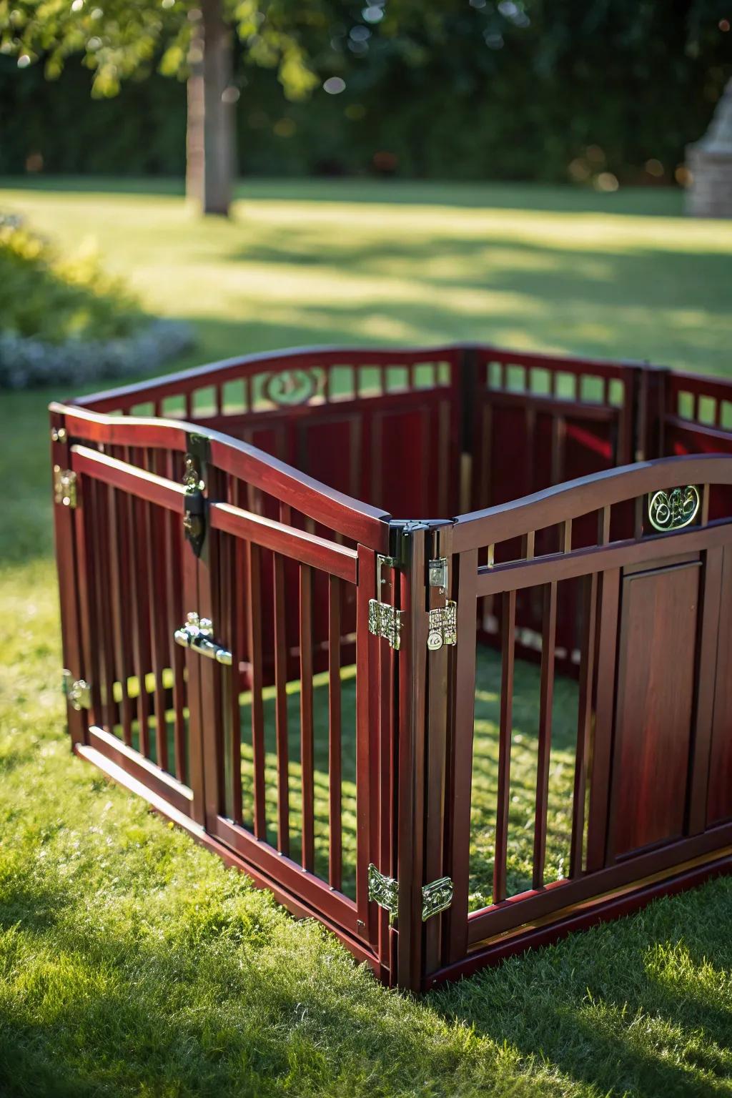 Where craftsmanship meets convenience: this stylish portable pet playpen is perfect for your furry companions!