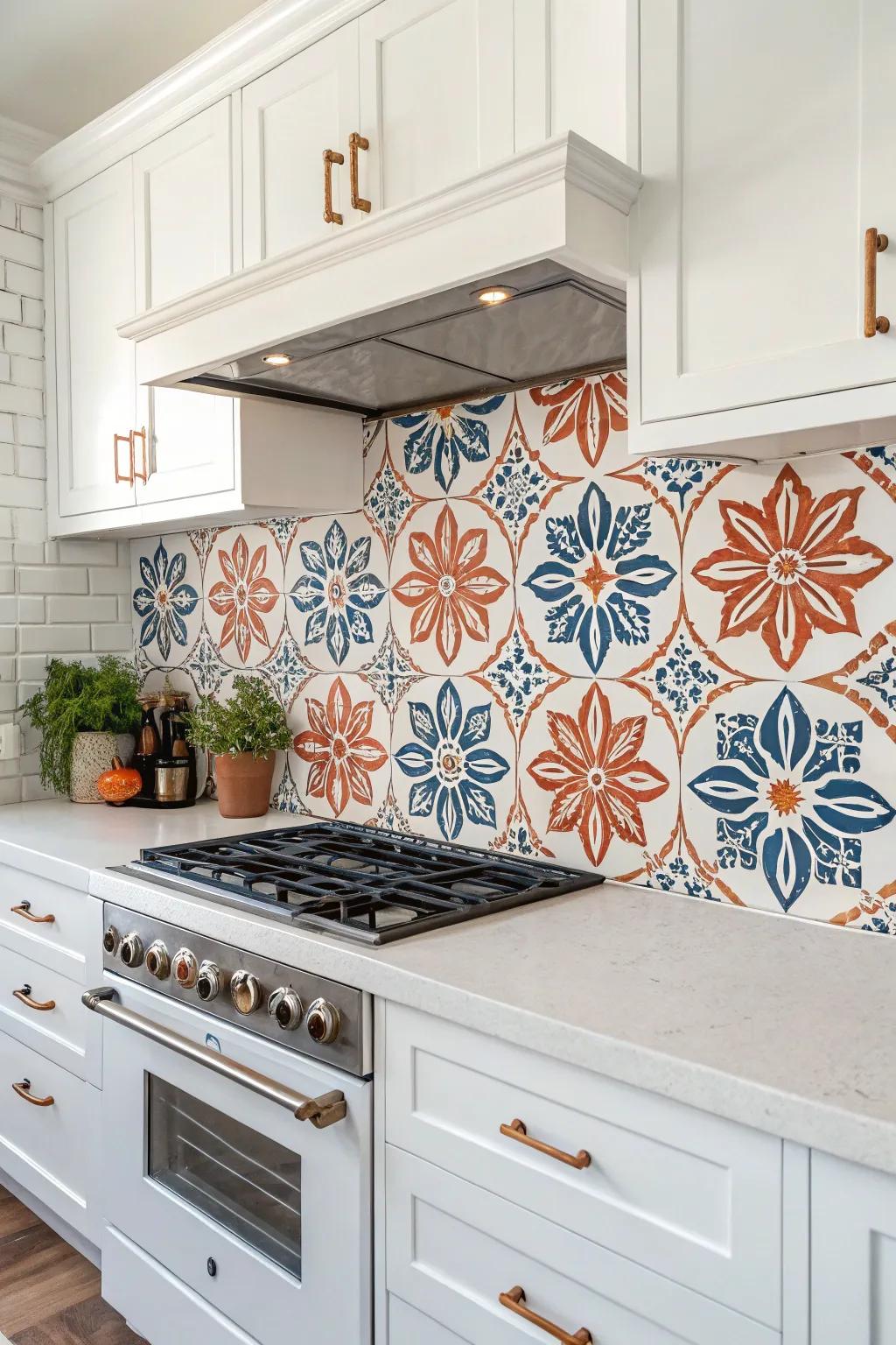 Revamp your kitchen via captivating pre-cut pattern embellishments that unite Scandinavian sophistication and bohemian charm. 🌿✨