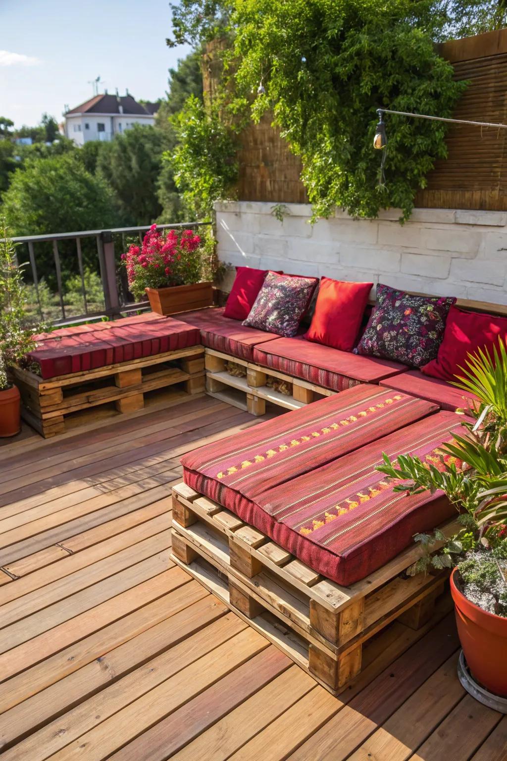 Refine your area with a splendid platform terrace showcasing integrated benches, impeccable for unwinding and delight.