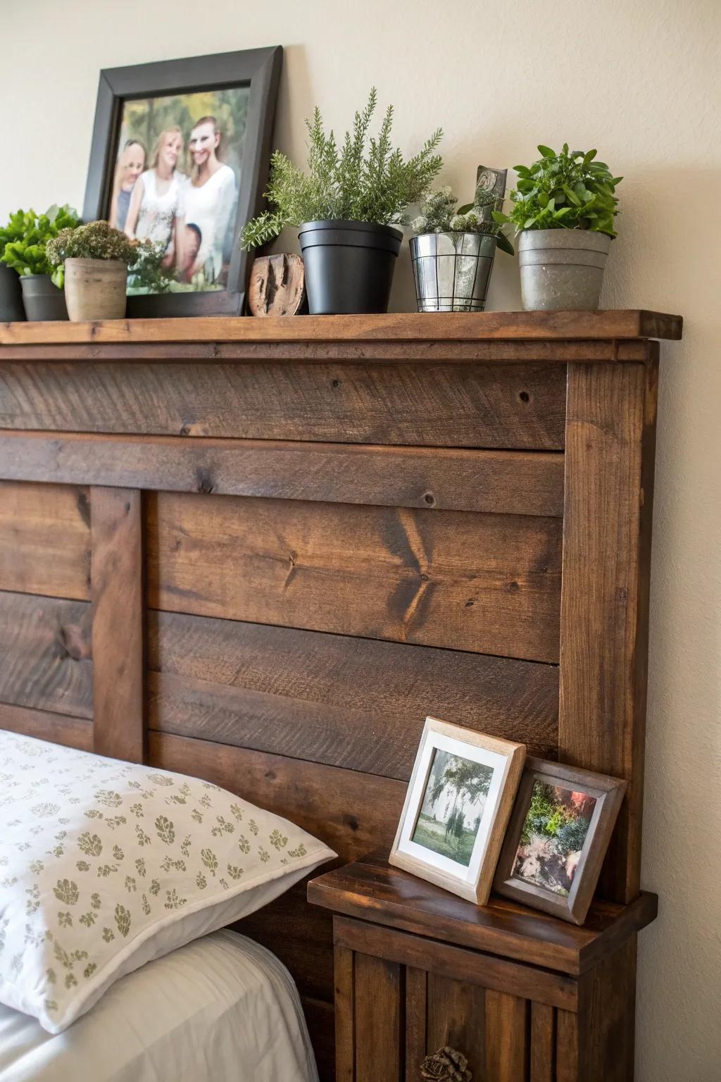 Make your bedroom look better with a country-style floating wooden platform stand—where skill meets style.