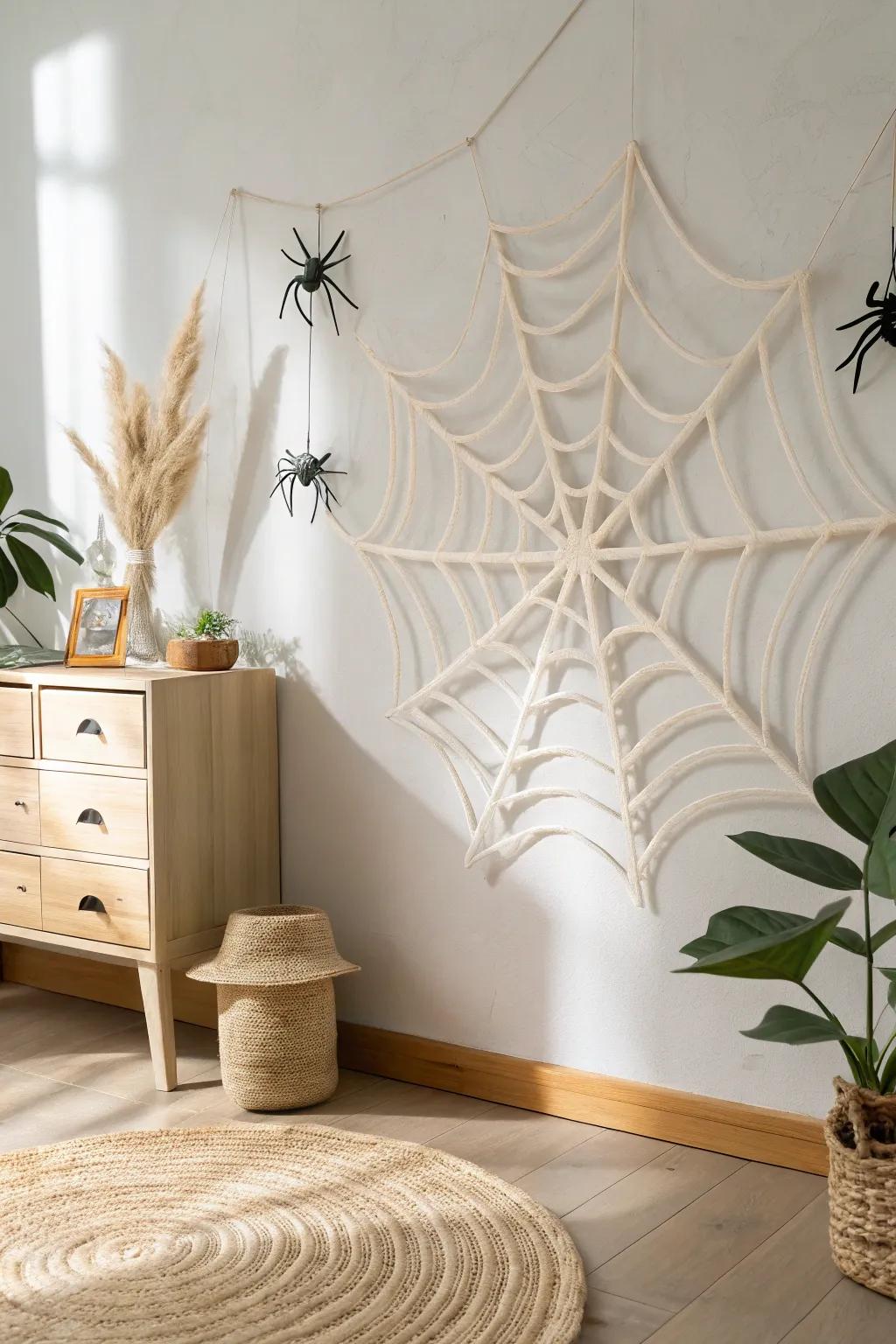 Refine your Halloween aesthetic with minimalist parchment spider webs that impart a soupcon of refinement and fascination.