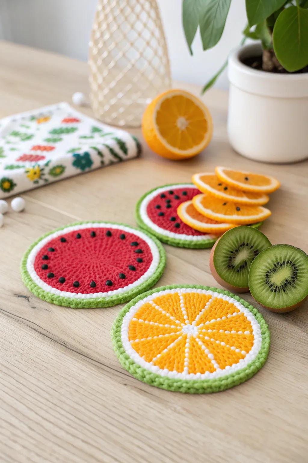 Infuse a burst of vibrancy and allure to your table with these delightful fruity circle holders!