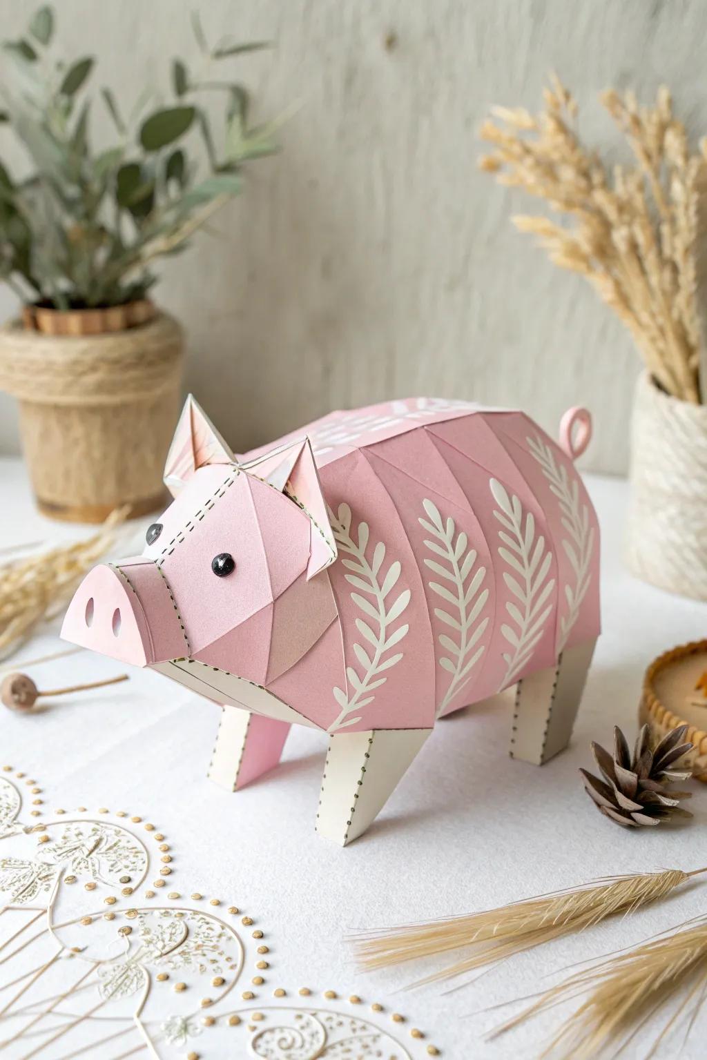 Animate your crafts with this captivating 3D pig life-up, where ease encounters ingenuity!