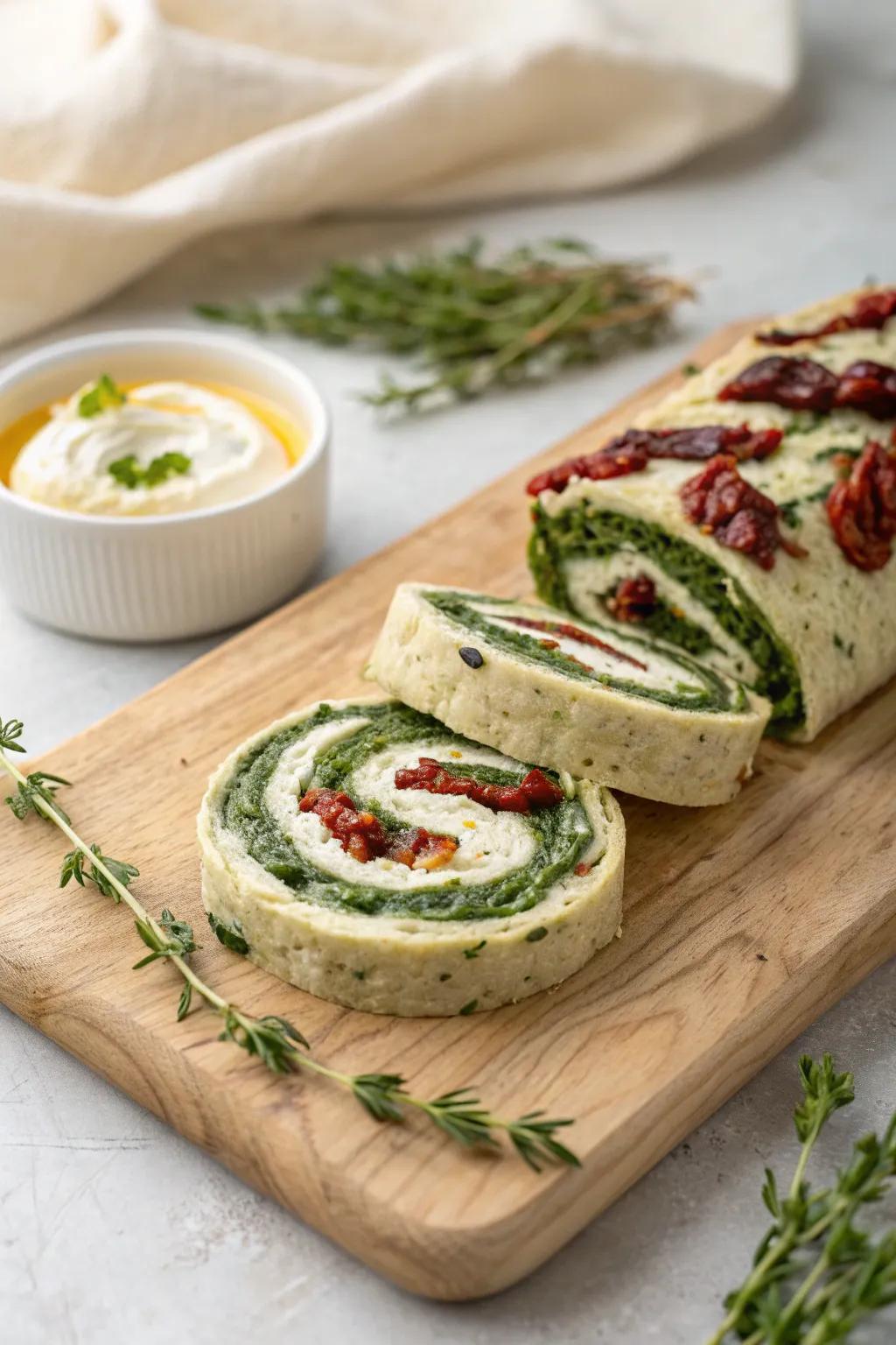 Enjoy the simplicity and bold tastes of Mediterranean Chevre and Herb Rolls—a seamless fusion of craftsmanship and natural appeal.