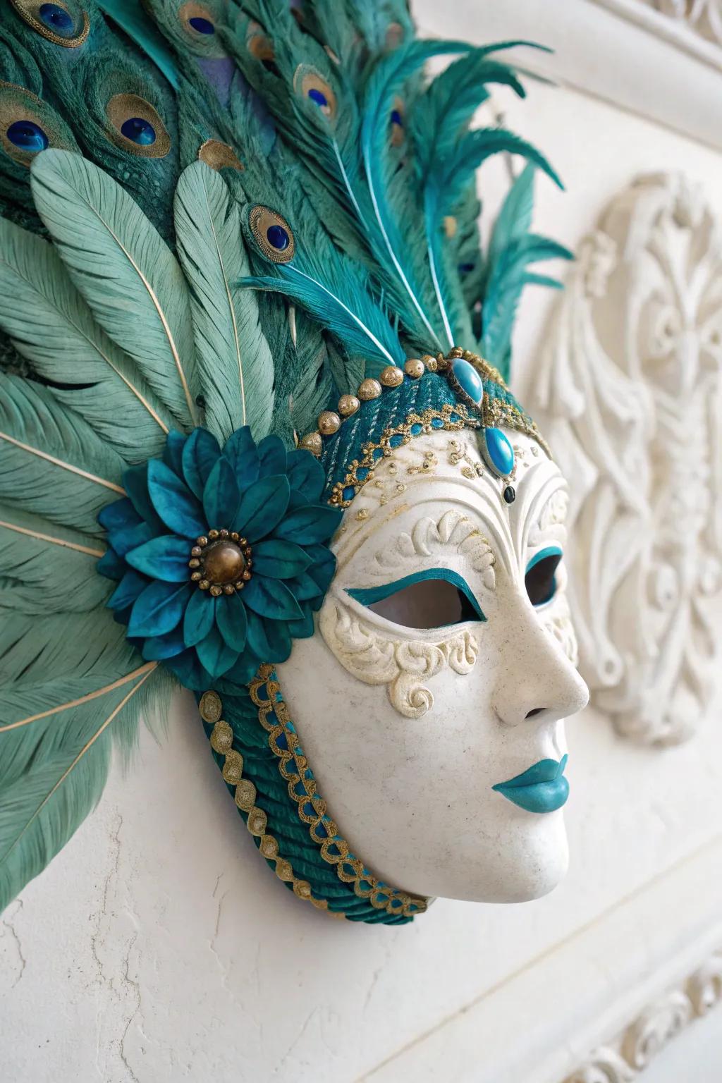 Discover the magic of texture with this peacock-themed plaster form, a simple yet elegant creation.
