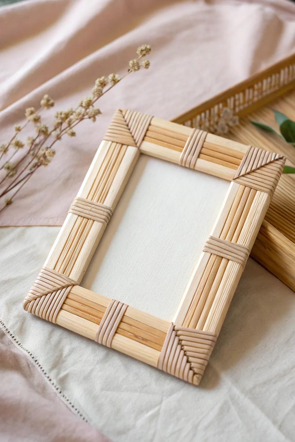 Made with affection: Transform straightforward popsicle sticks into an elegant photo casing, capturing your treasured memories.