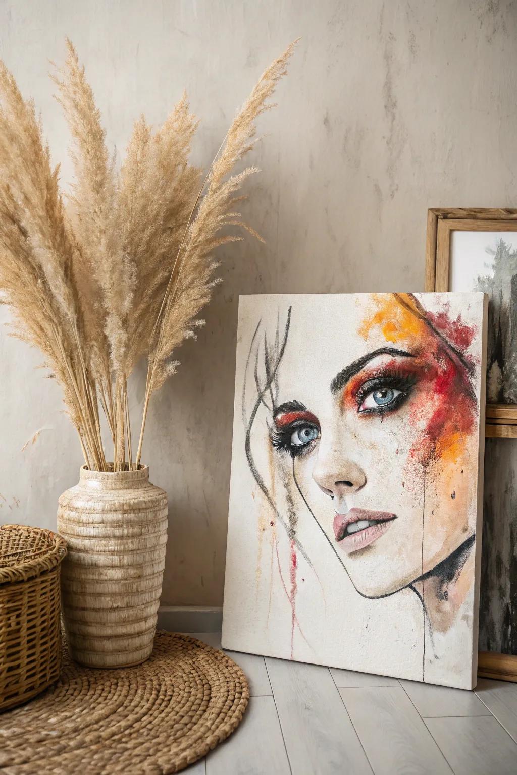 Delve into the richness of abstract portraiture with brave strokes and vibrant hues.