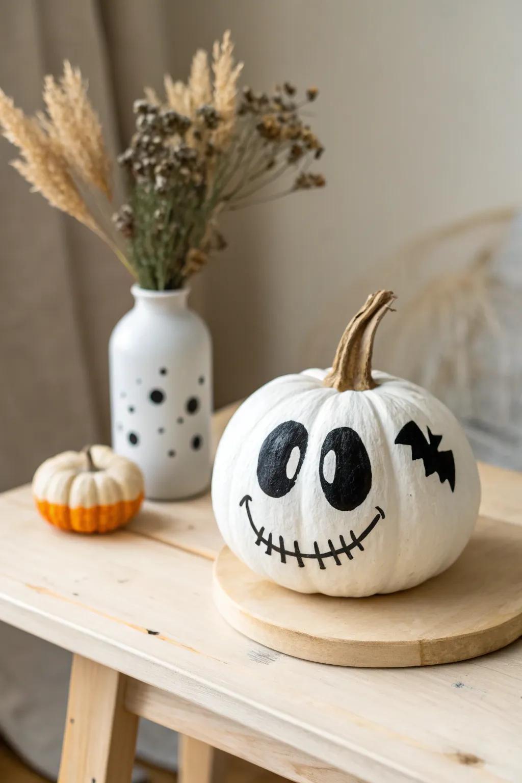 Unlock your child's imaginative flair by crafting beguiling specter visages onto pumpkins, ideal for a tidy All Hallows' Eve!